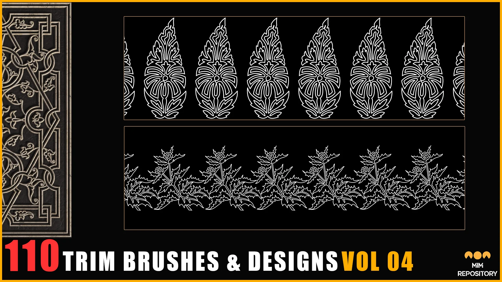110 Trim Brushes & Designs (Border Pattern - Roll Brush - Fill) - VOL 04