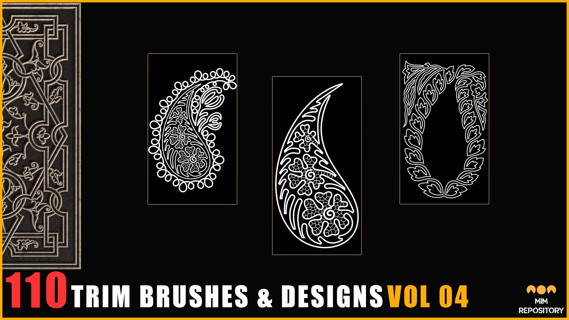 110 Trim Brushes & Designs (Border Pattern - Roll Brush - Fill) - VOL 04