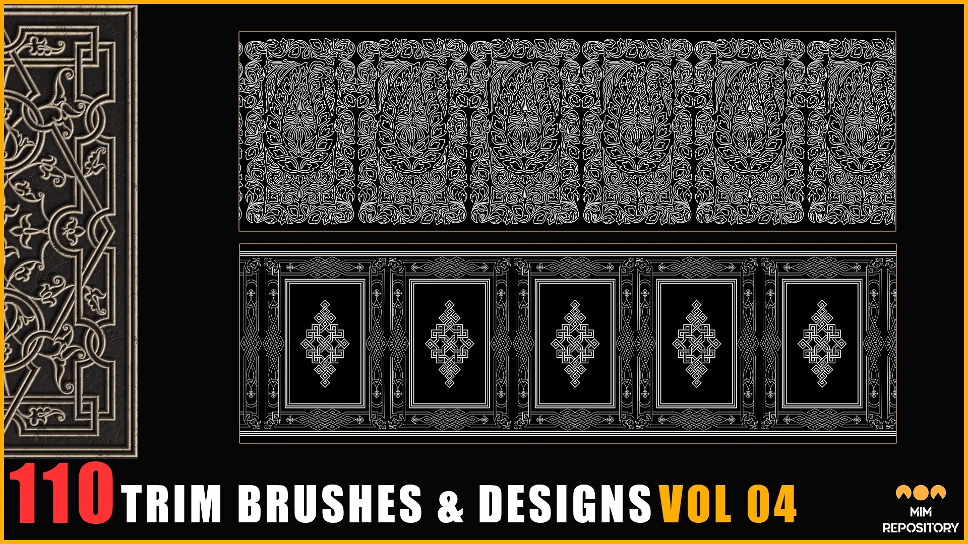 110 Trim Brushes & Designs (Border Pattern - Roll Brush - Fill) - VOL 04