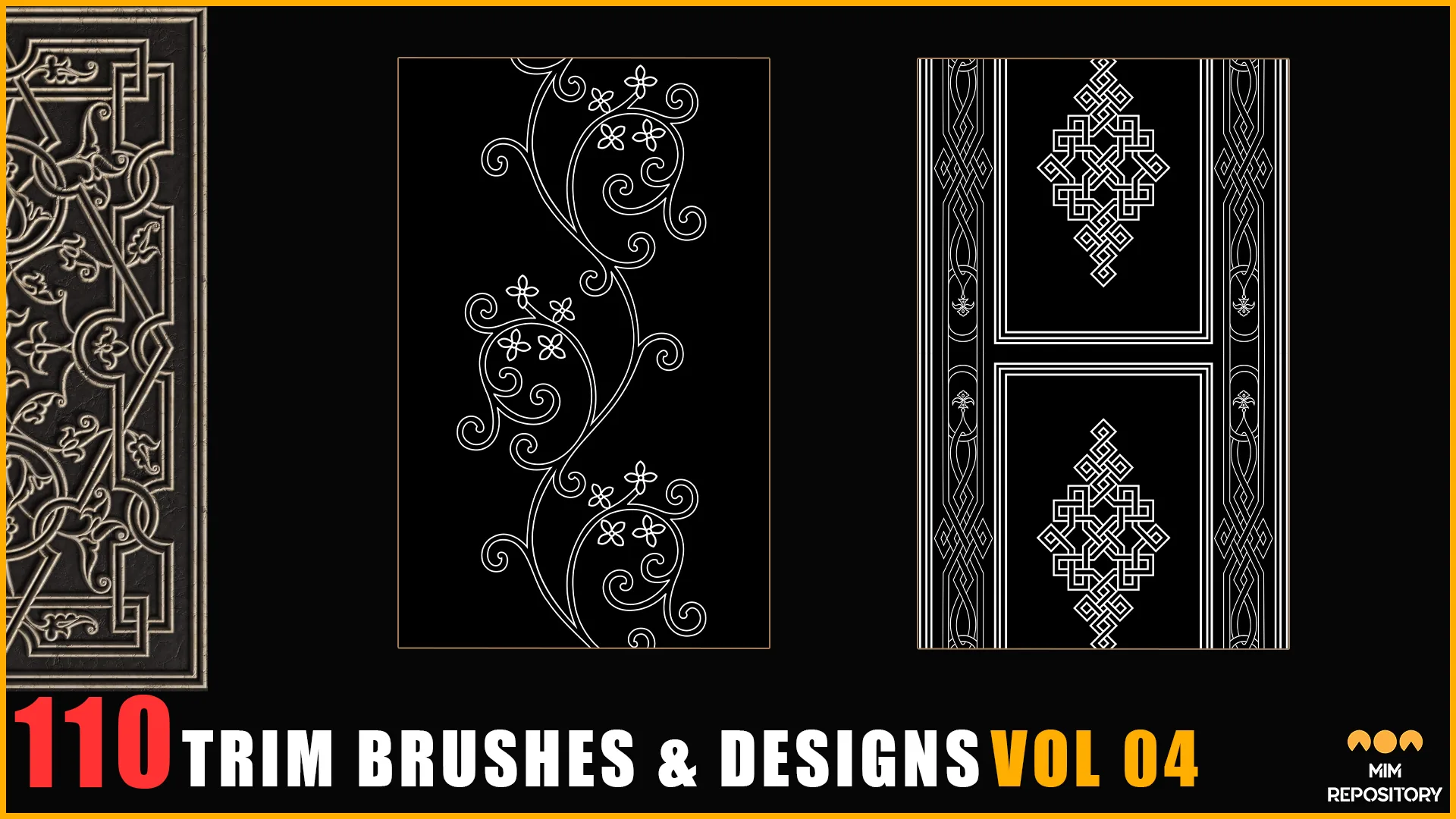 110 Trim Brushes & Designs (Border Pattern - Roll Brush - Fill) - VOL 04