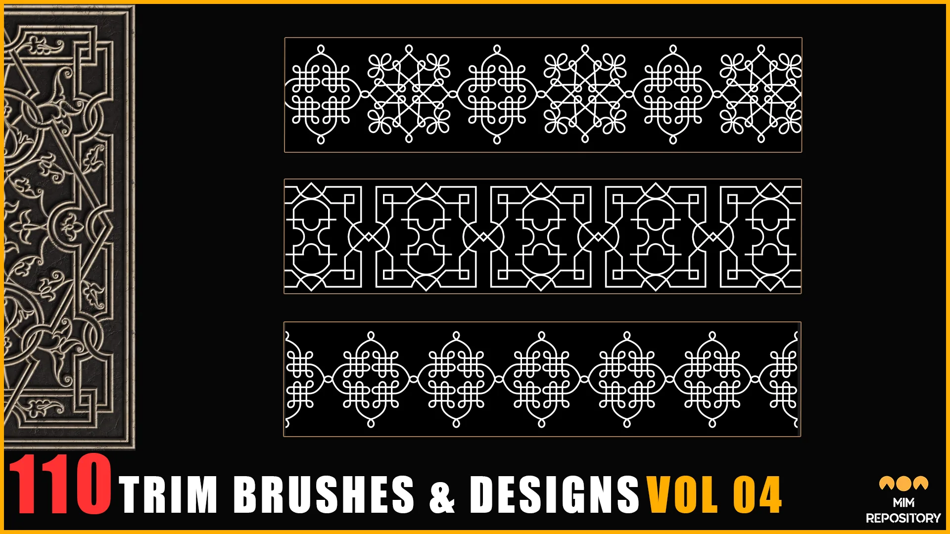 110 Trim Brushes & Designs (Border Pattern - Roll Brush - Fill) - VOL 04