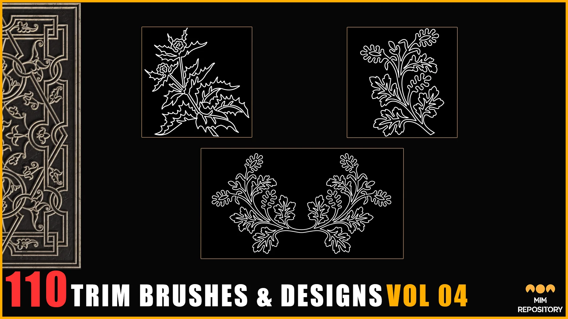 110 Trim Brushes & Designs (Border Pattern - Roll Brush - Fill) - VOL 04