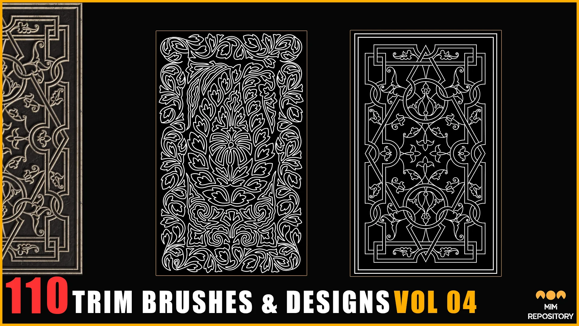 110 Trim Brushes & Designs (Border Pattern - Roll Brush - Fill) - VOL 04