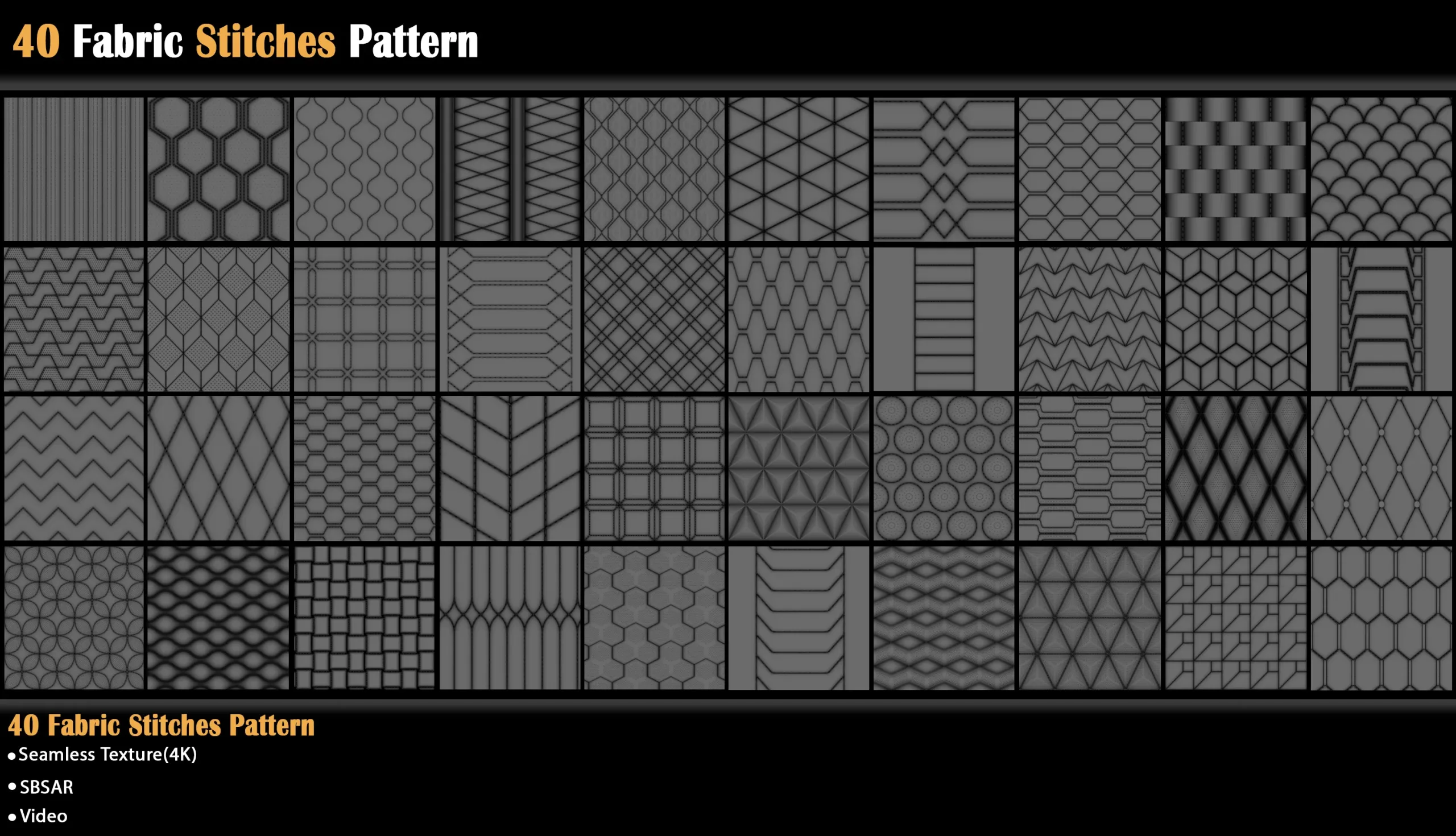 40 Fabric Stitches Pattern