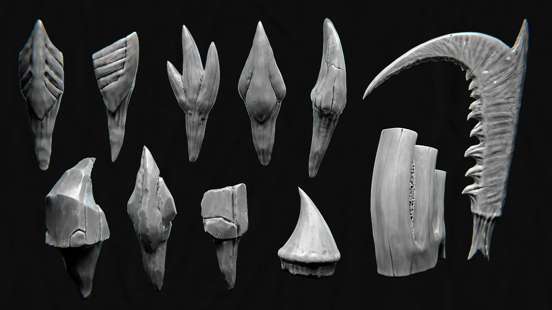 44 TEETH - High Detailed Teeth For Creatures - IMM Zbursh, Blender