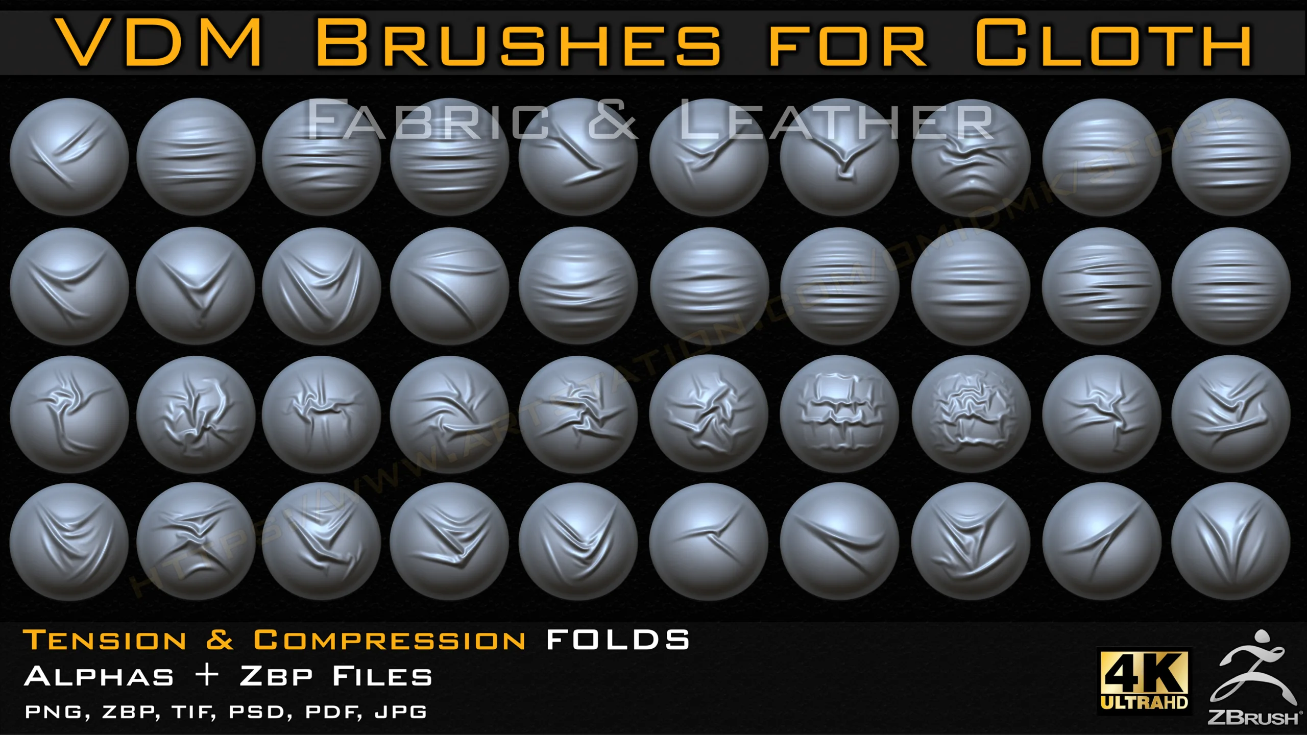 70 VDM Brushes Cloth Leather & Fabric Brushes _ 70 Alpha (4k)-Vol 01