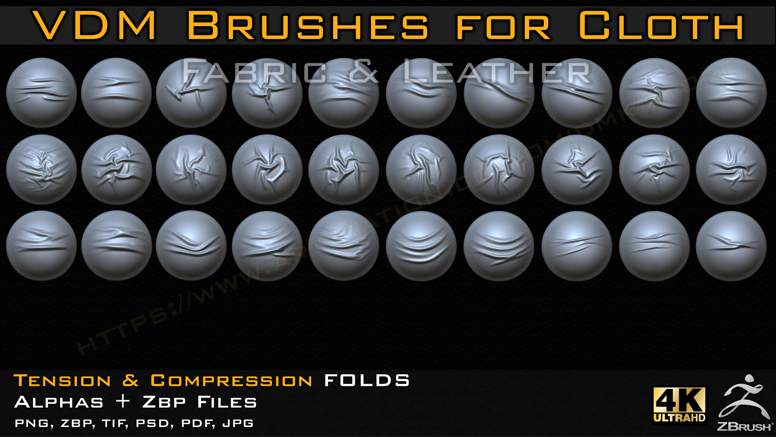 70 VDM Brushes Cloth Leather & Fabric Brushes _ 70 Alpha (4k)-Vol 01