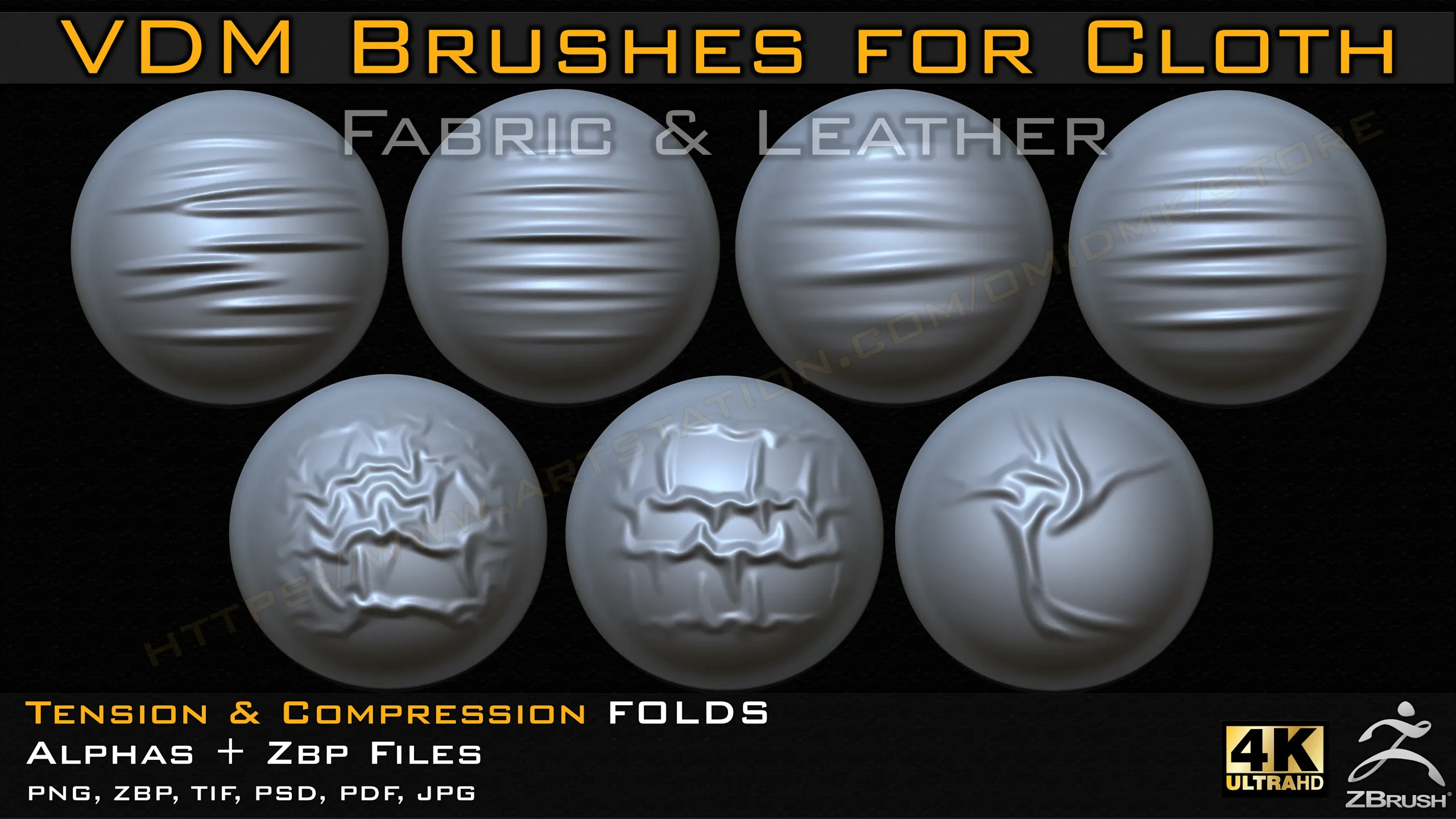 70 VDM Brushes Cloth Leather & Fabric Brushes _ 70 Alpha (4k)-Vol 01