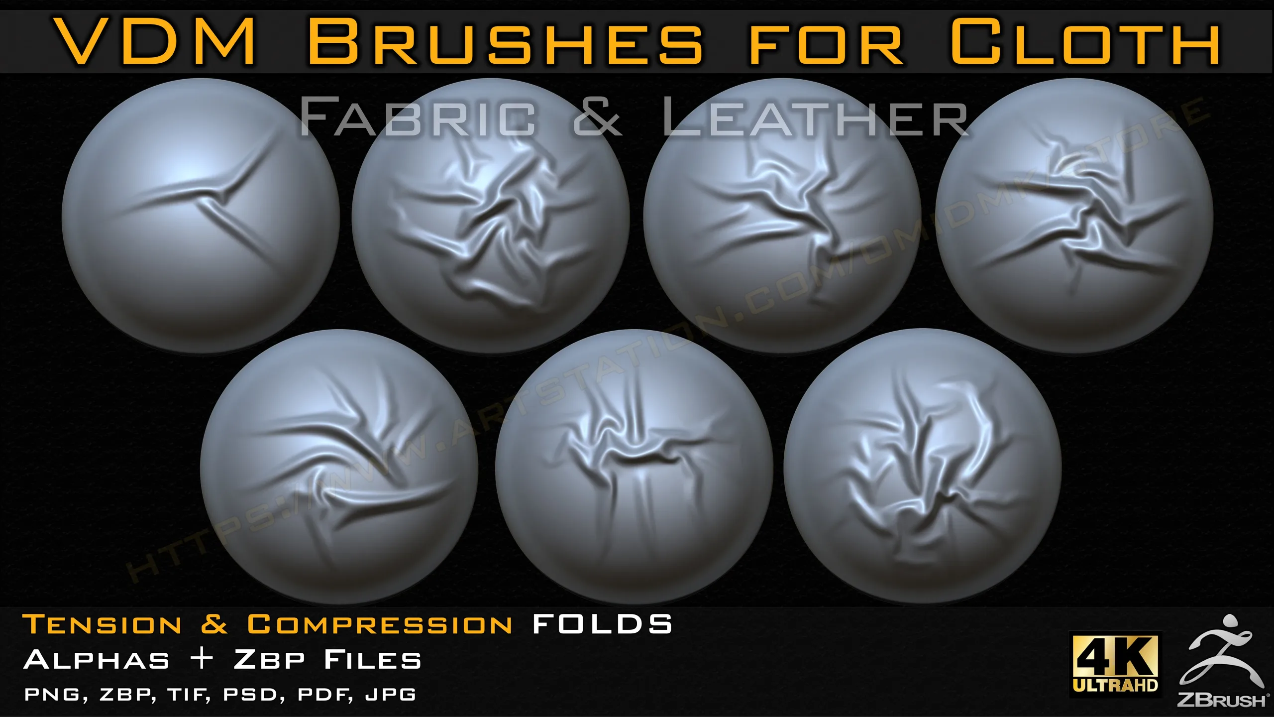 70 VDM Brushes Cloth Leather & Fabric Brushes _ 70 Alpha (4k)-Vol 01