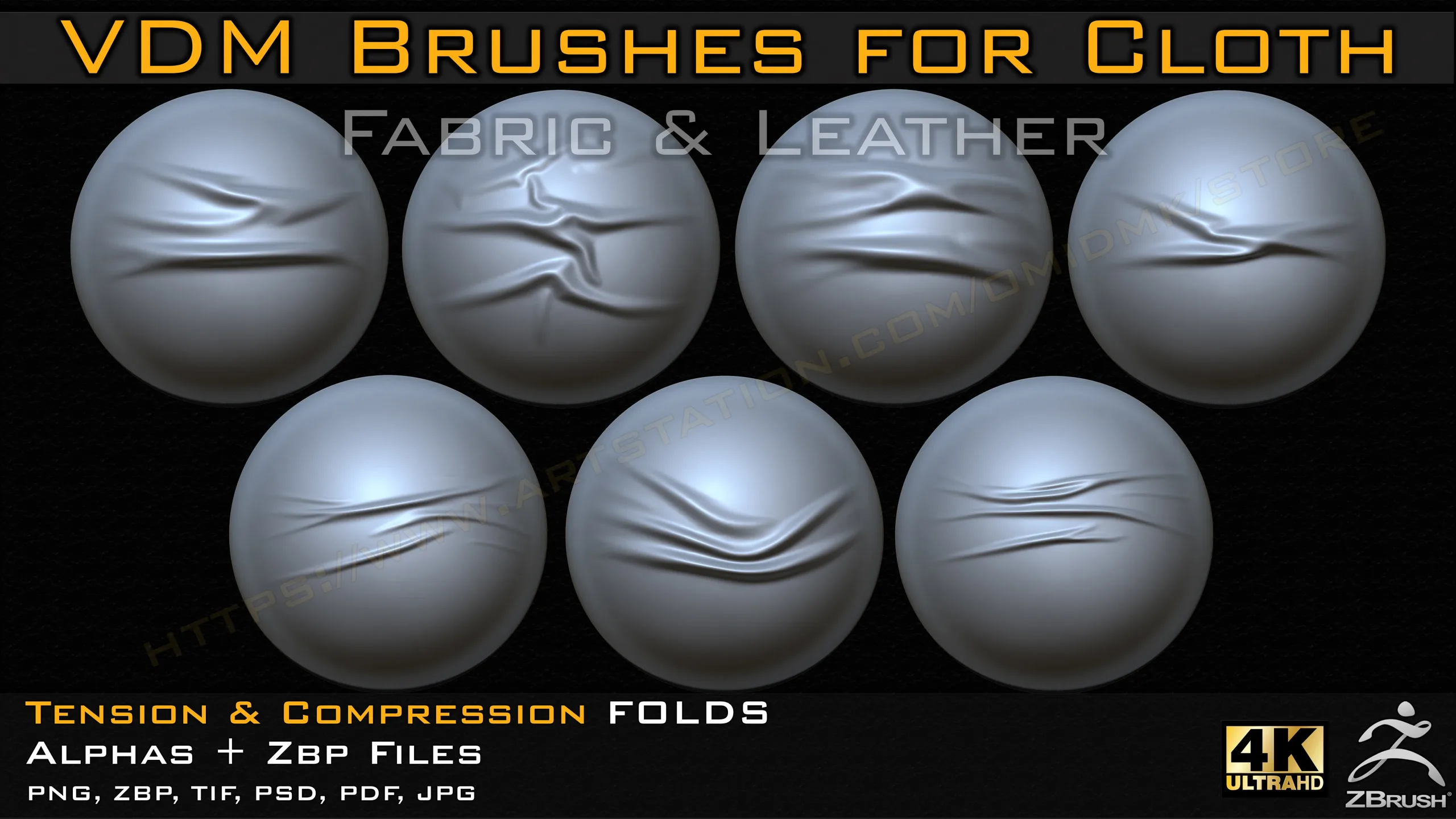 70 VDM Brushes Cloth Leather & Fabric Brushes _ 70 Alpha (4k)-Vol 01