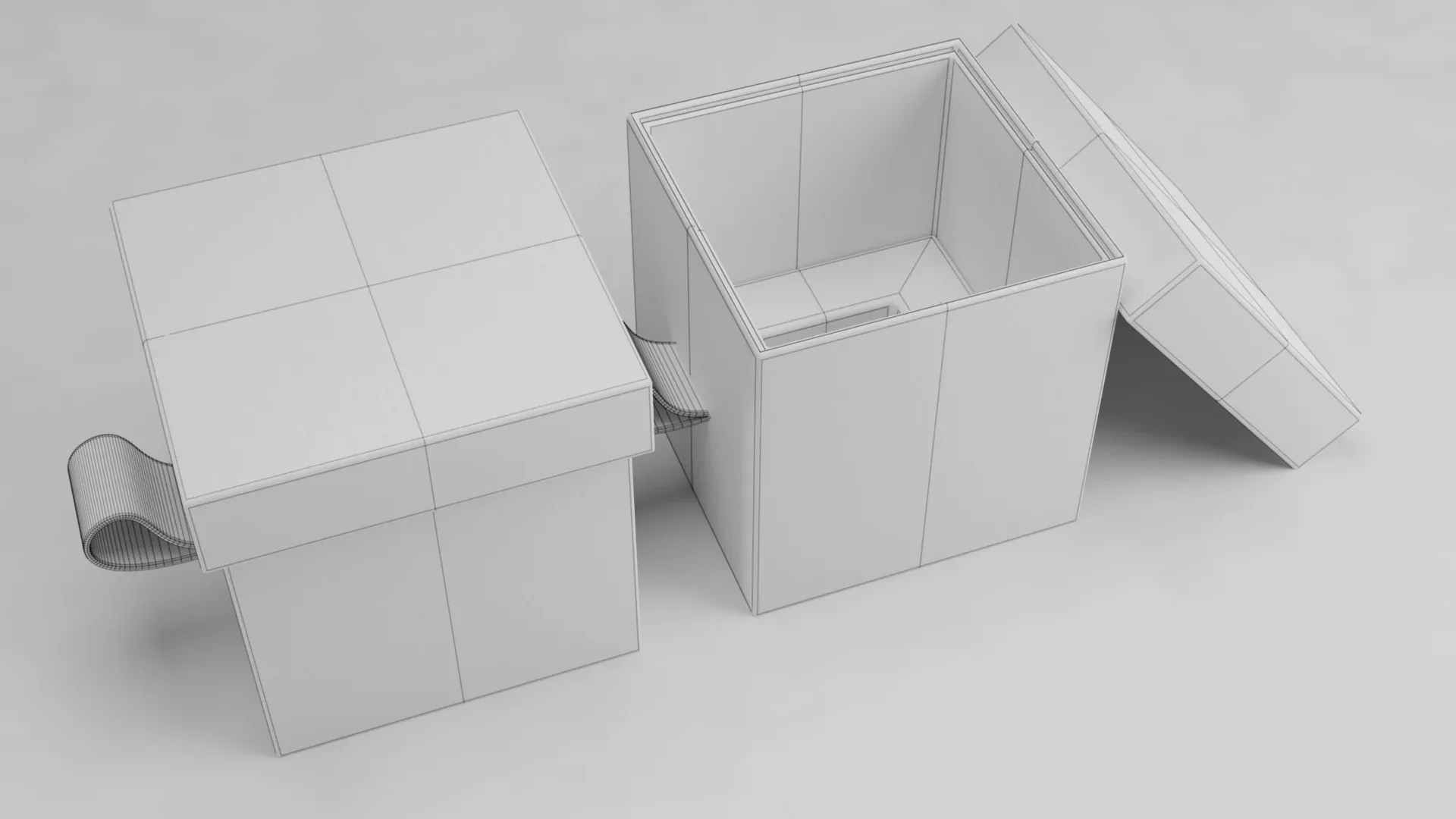 Gift Boxes Model with Cardboard Material (Blender)