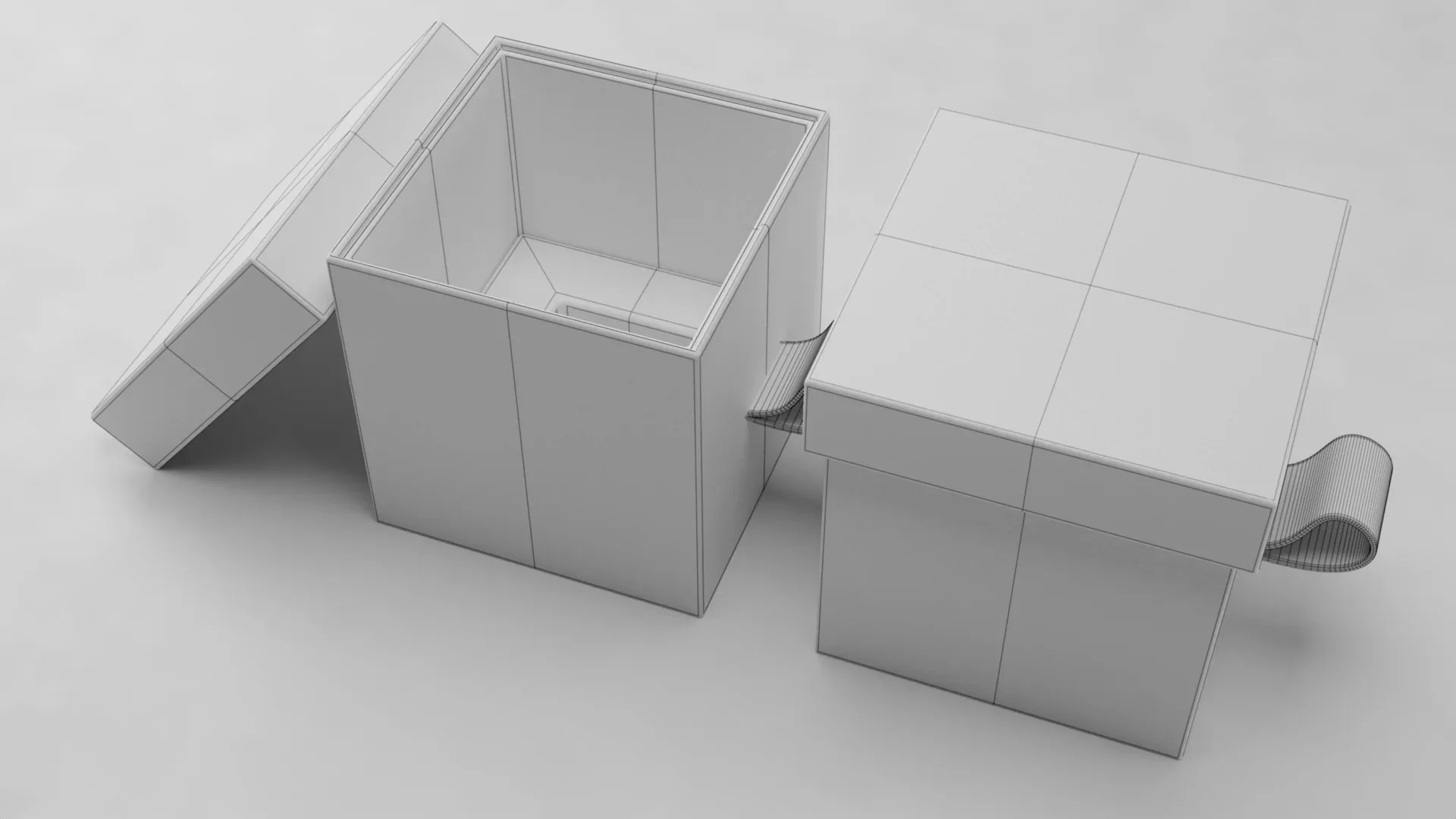 Gift Boxes Model with Cardboard Material (Blender)