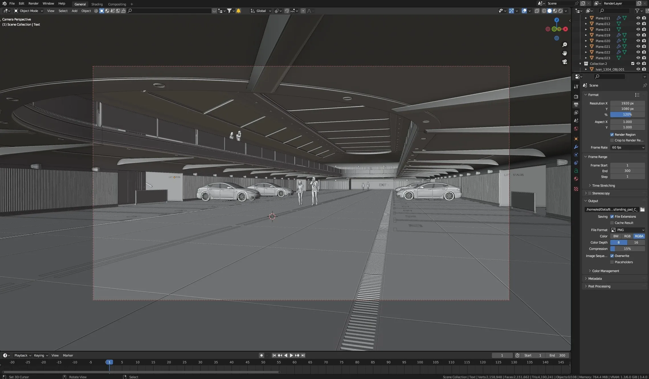 Modern Luxury Car Park / Garage / Hall -  Hipoly 3D Model