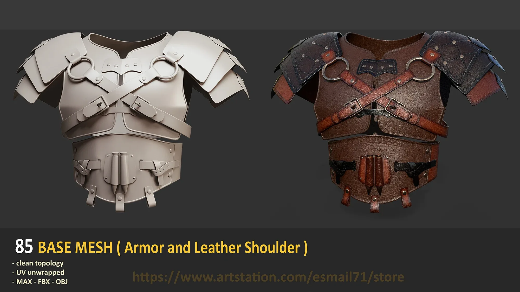 85 BASE MESH ( Armor and Leather Shoulder )