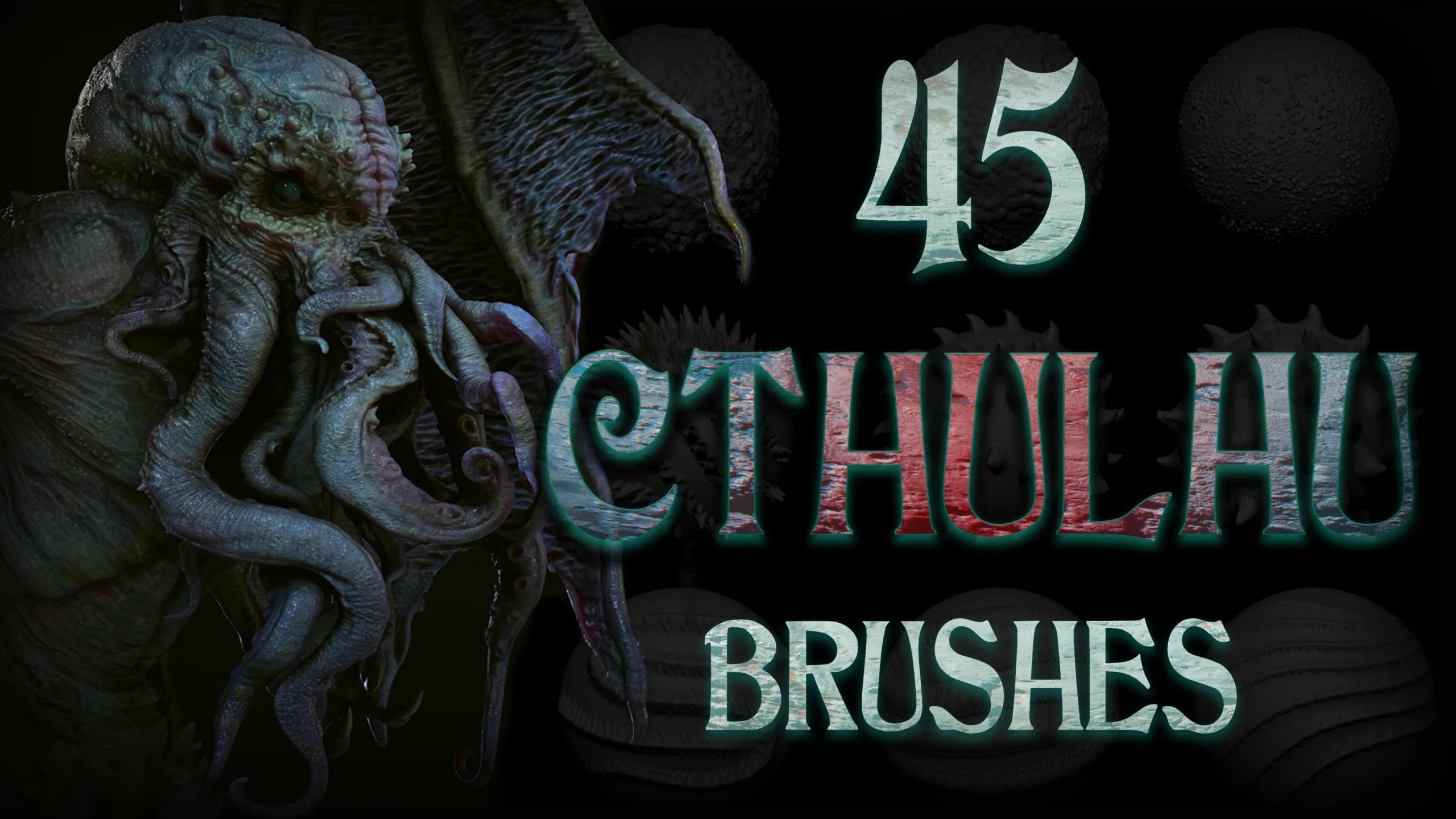 Zbrush + Blender - Cthulhu Creature 45 Brushes Pack