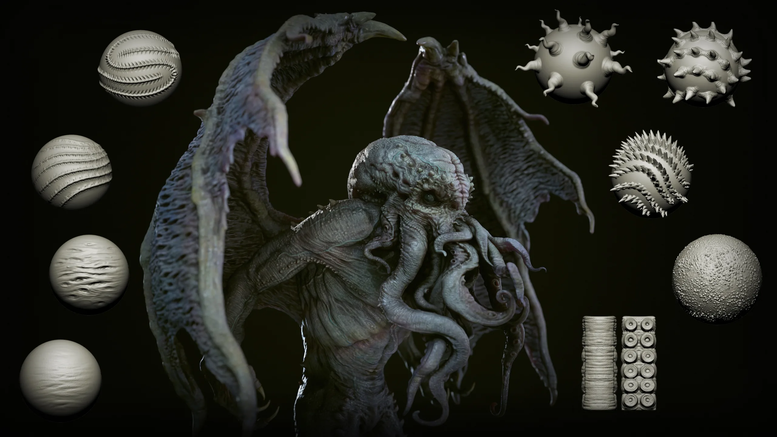 Zbrush + Blender - Cthulhu Creature 45 Brushes Pack