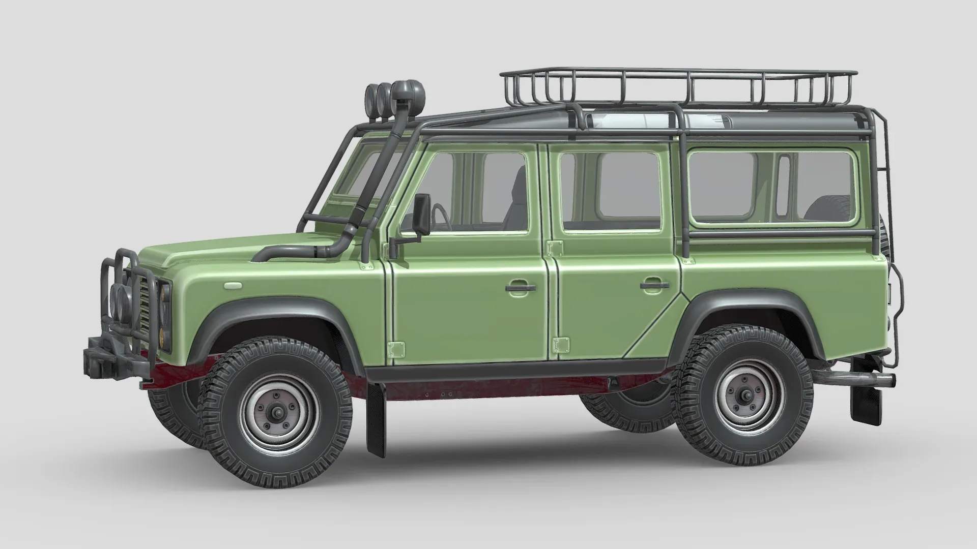 Low Poly Car - Land Rover Defender D110 3D Model