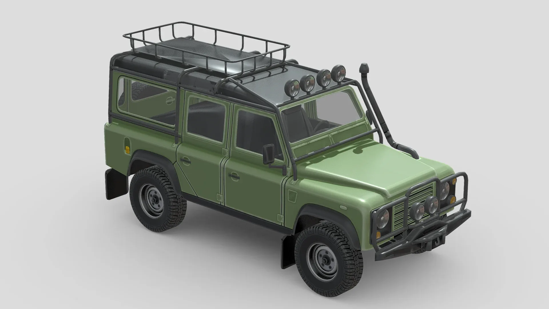 Low Poly Car - Land Rover Defender D110 3D Model