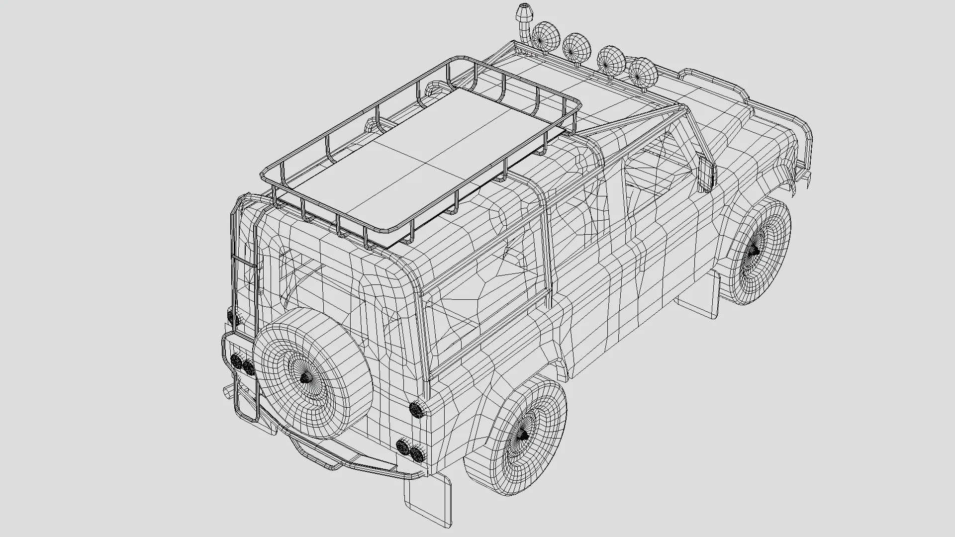 Low Poly Car - Land Rover Defender D110 3D Model