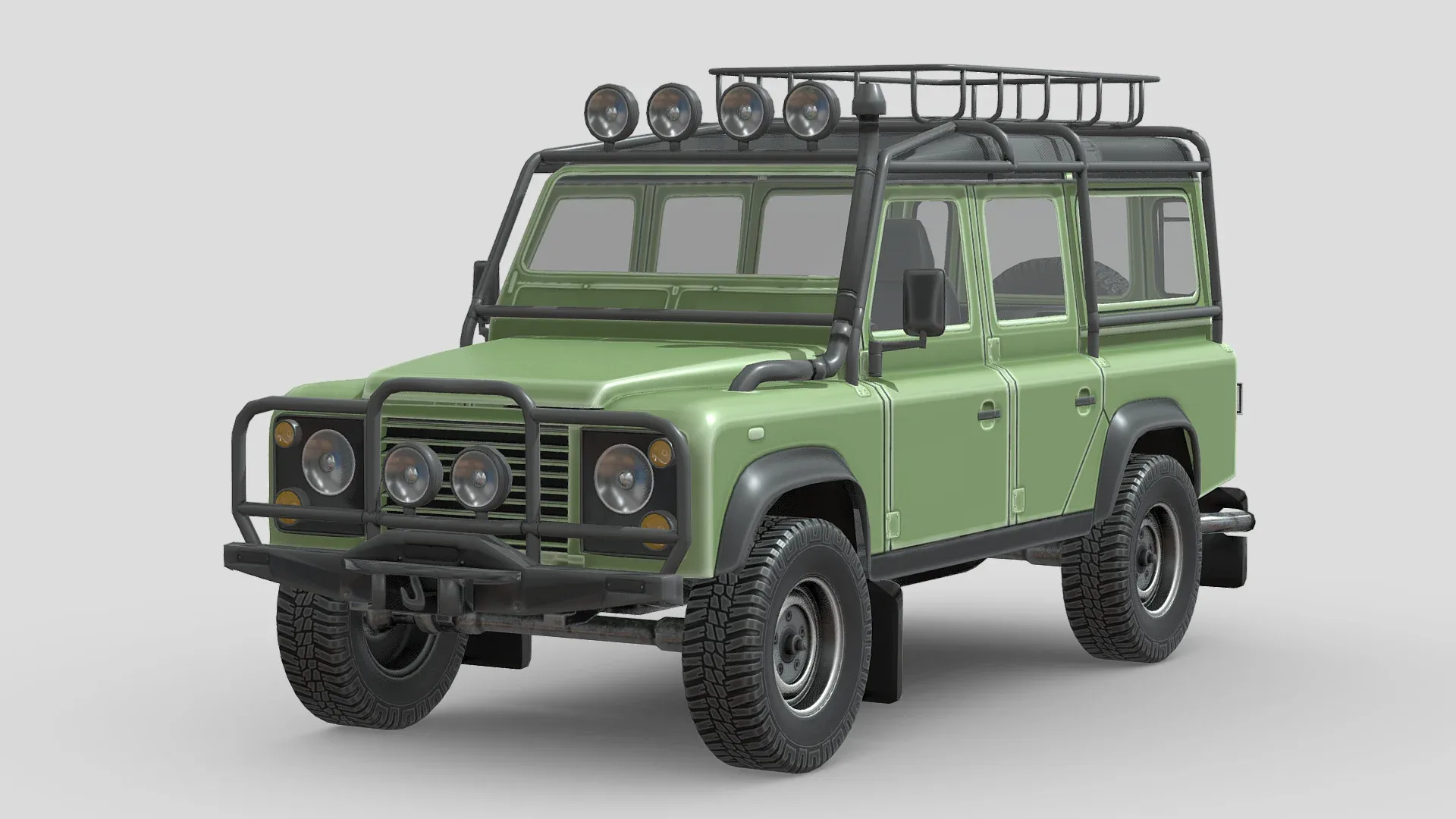 Low Poly Car - Land Rover Defender D110 3D Model
