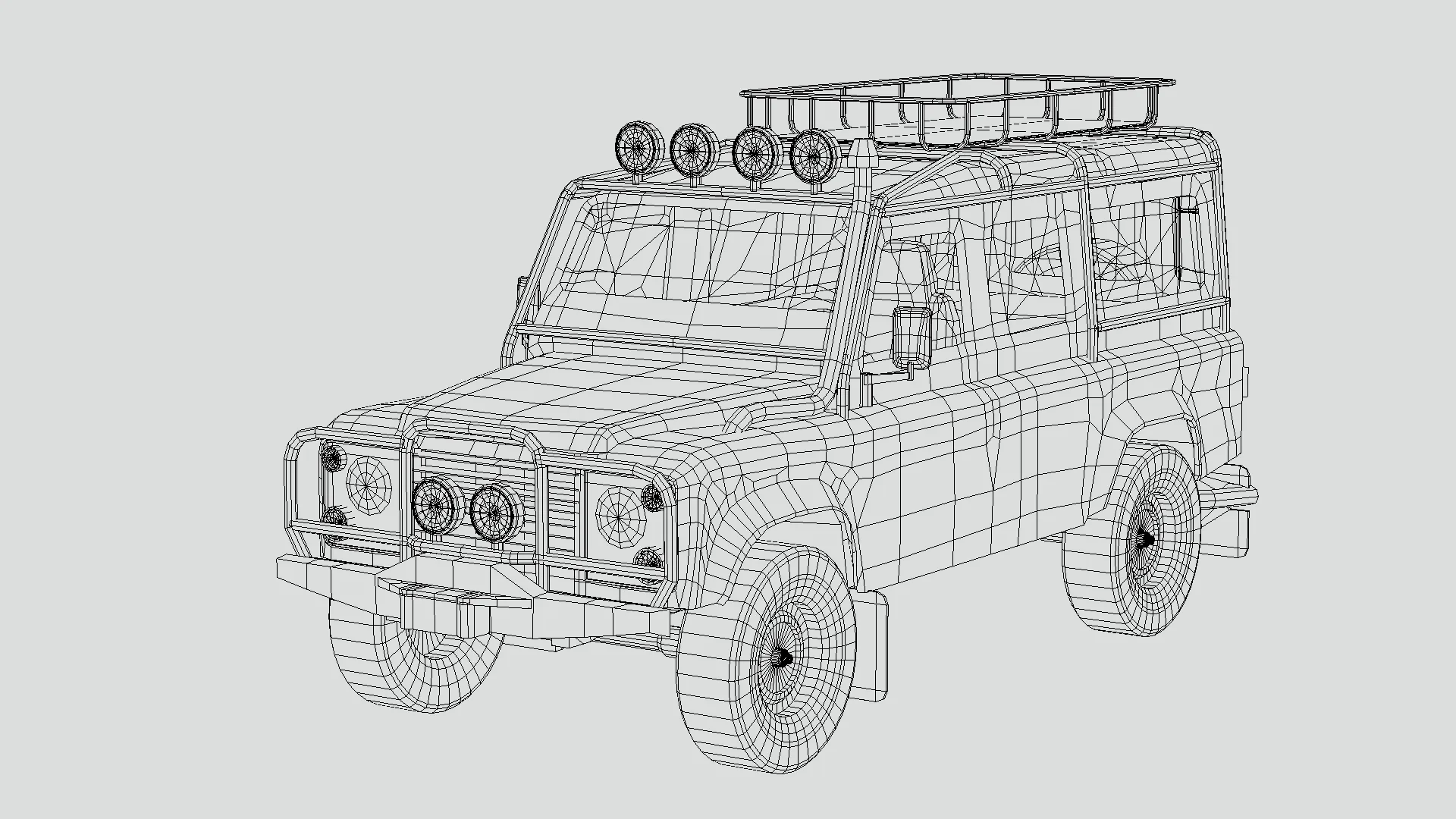 Low Poly Car - Land Rover Defender D110 3D Model