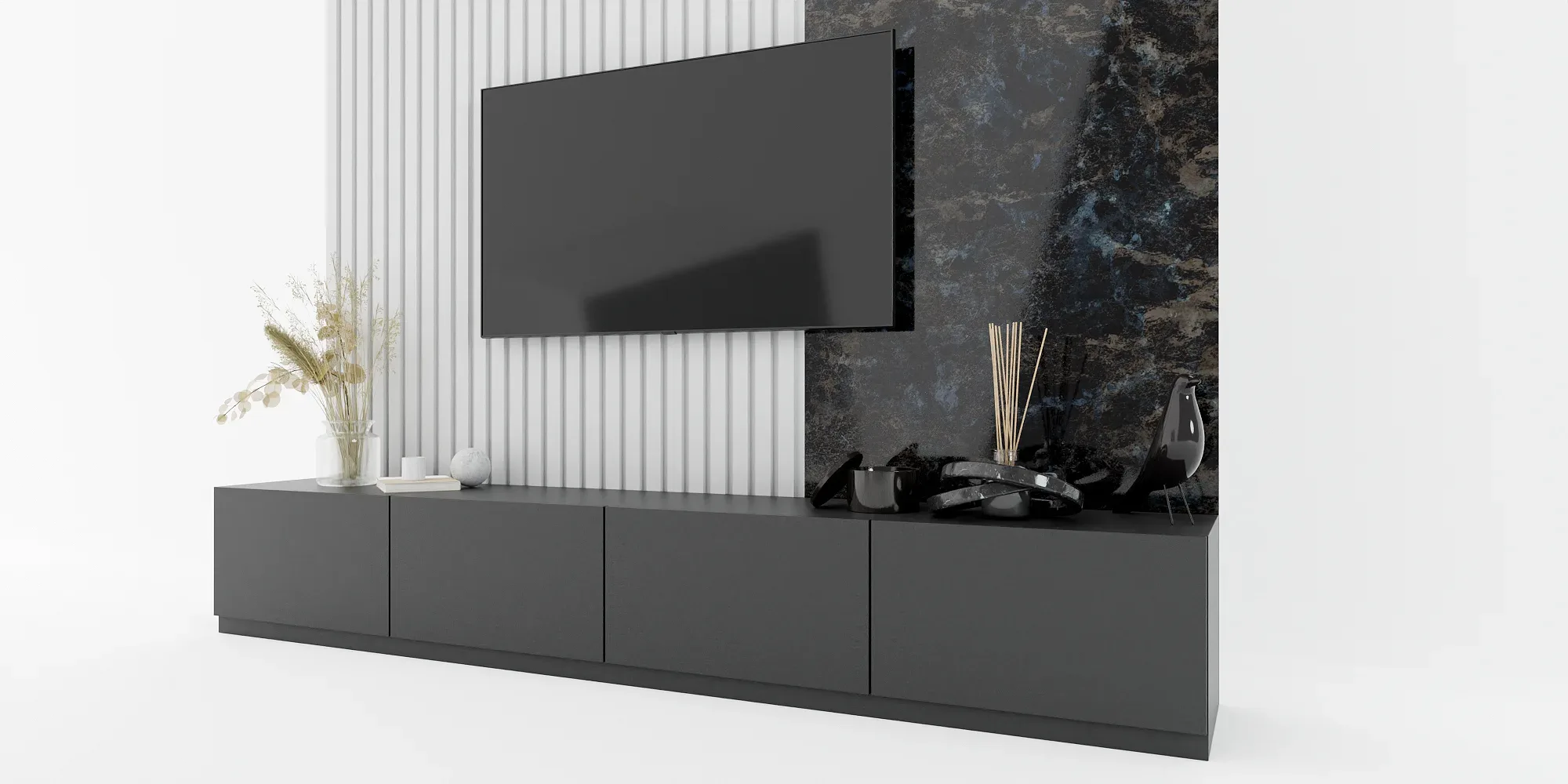 Tv Wall With Decoration