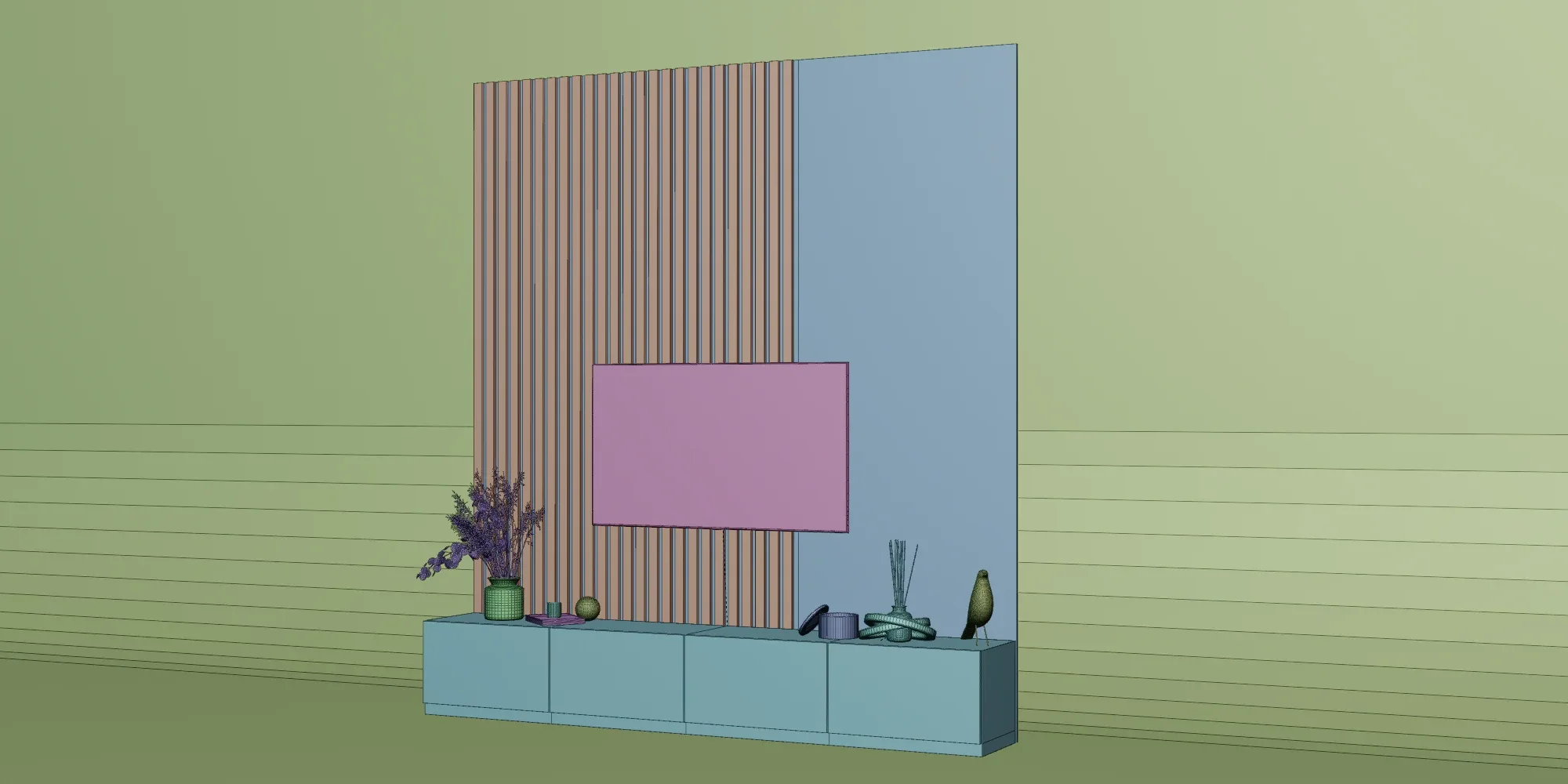 Tv Wall With Decoration