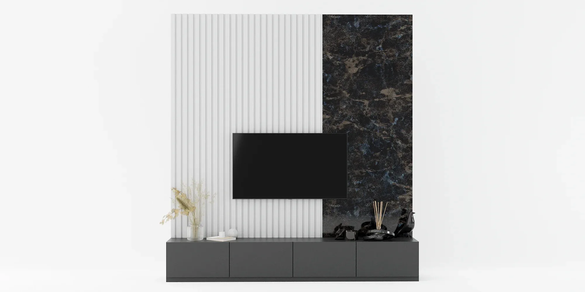 Tv Wall With Decoration