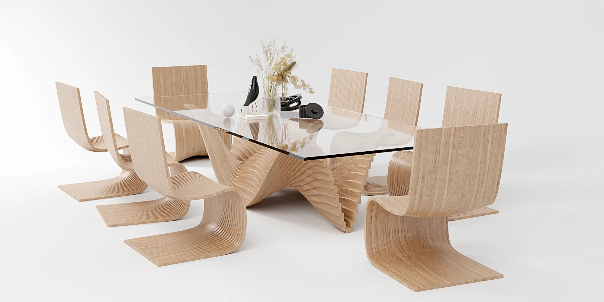 Ghost Table + Dining S Chair By Piegatto Studio