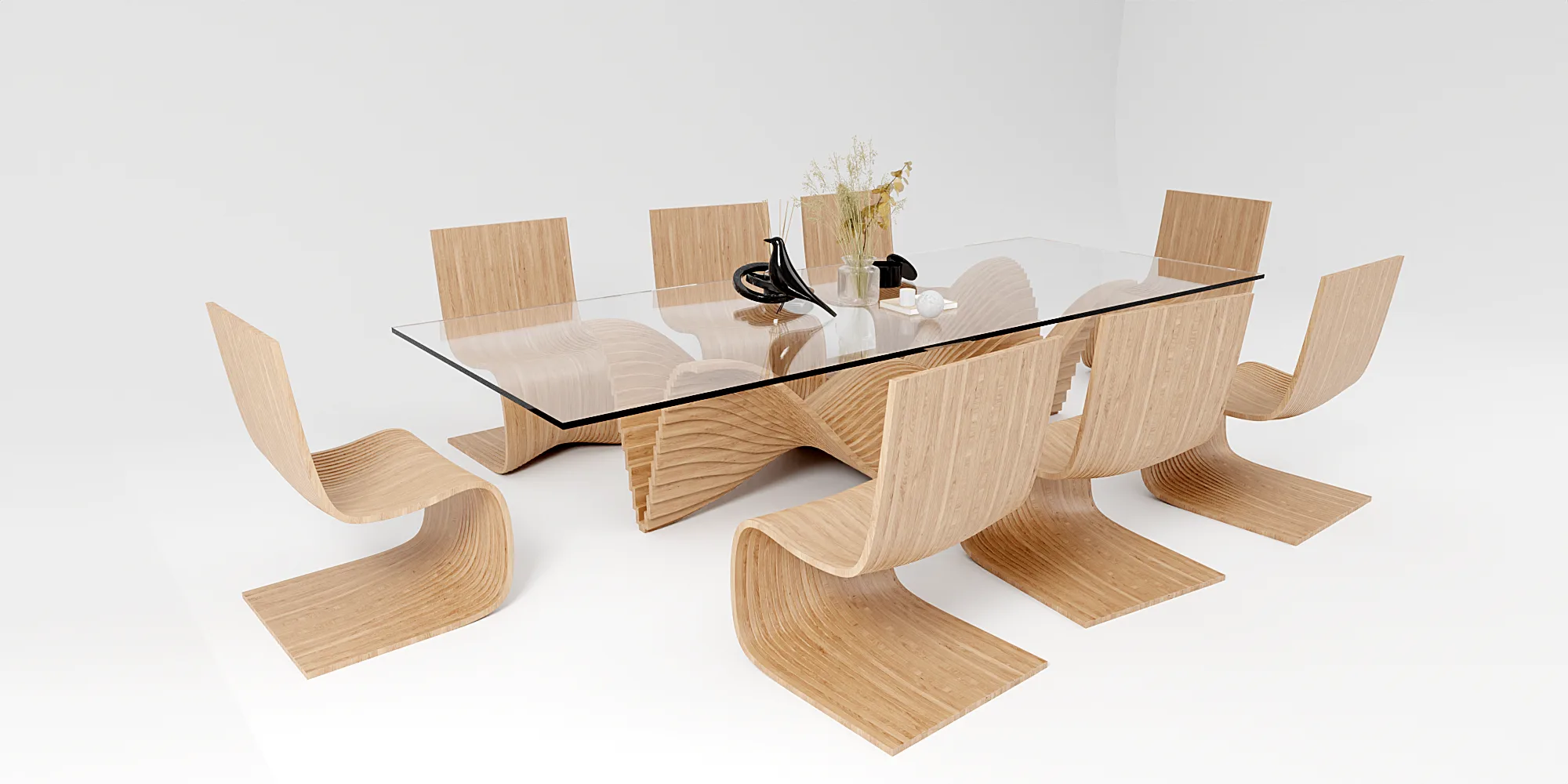 Ghost Table + Dining S Chair By Piegatto Studio