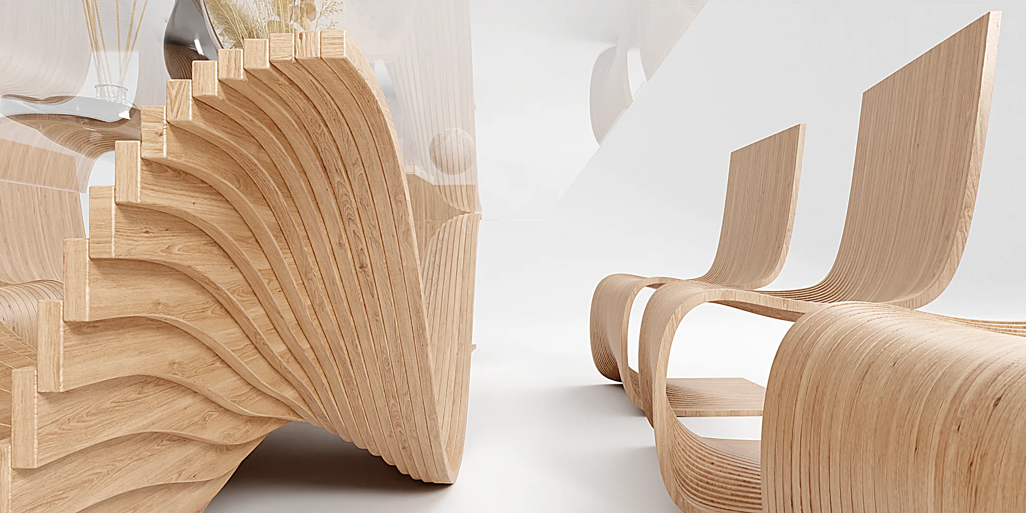 Ghost Table + Dining S Chair By Piegatto Studio