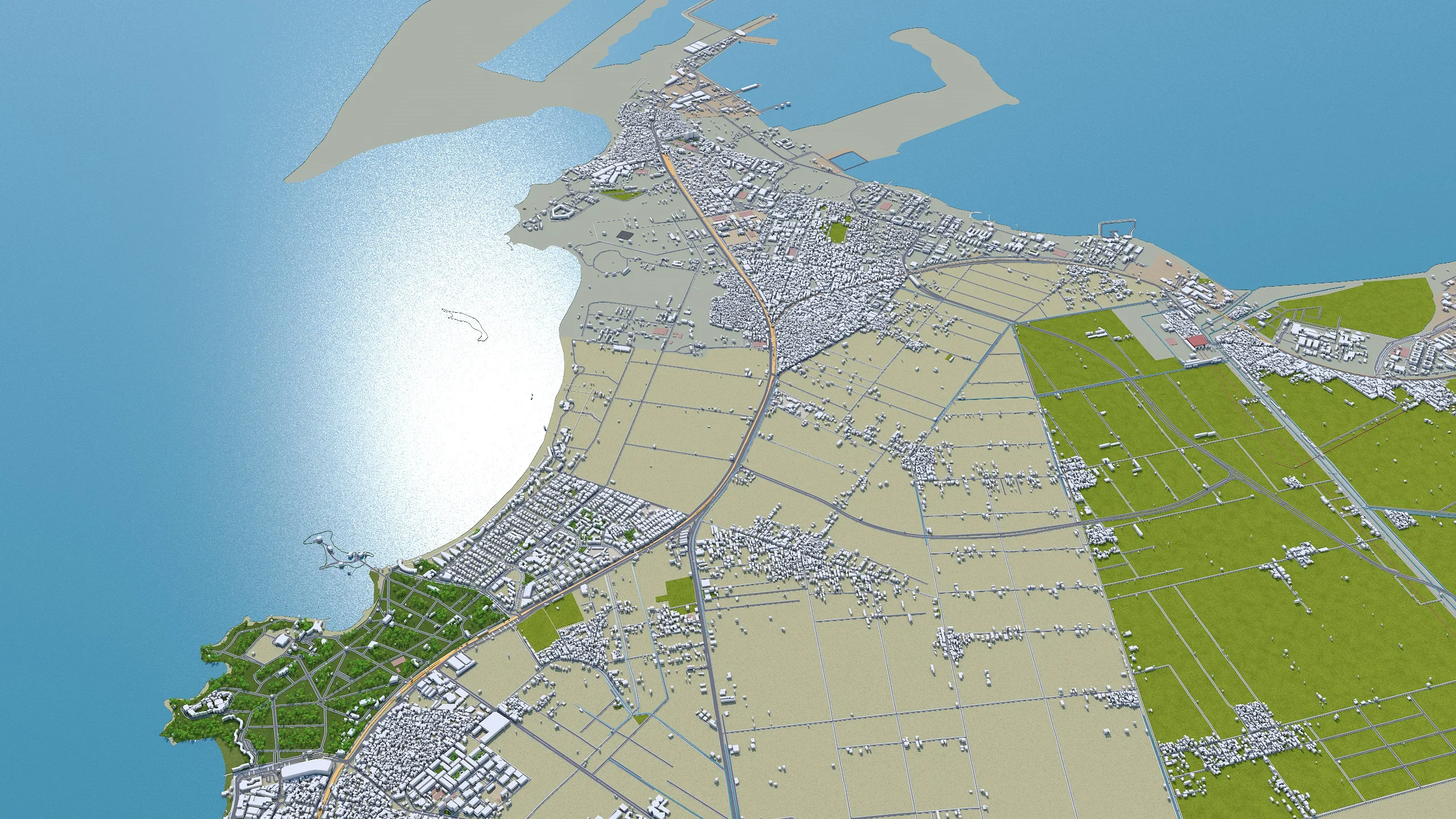 Alexandria city Egypt 3d model 60km