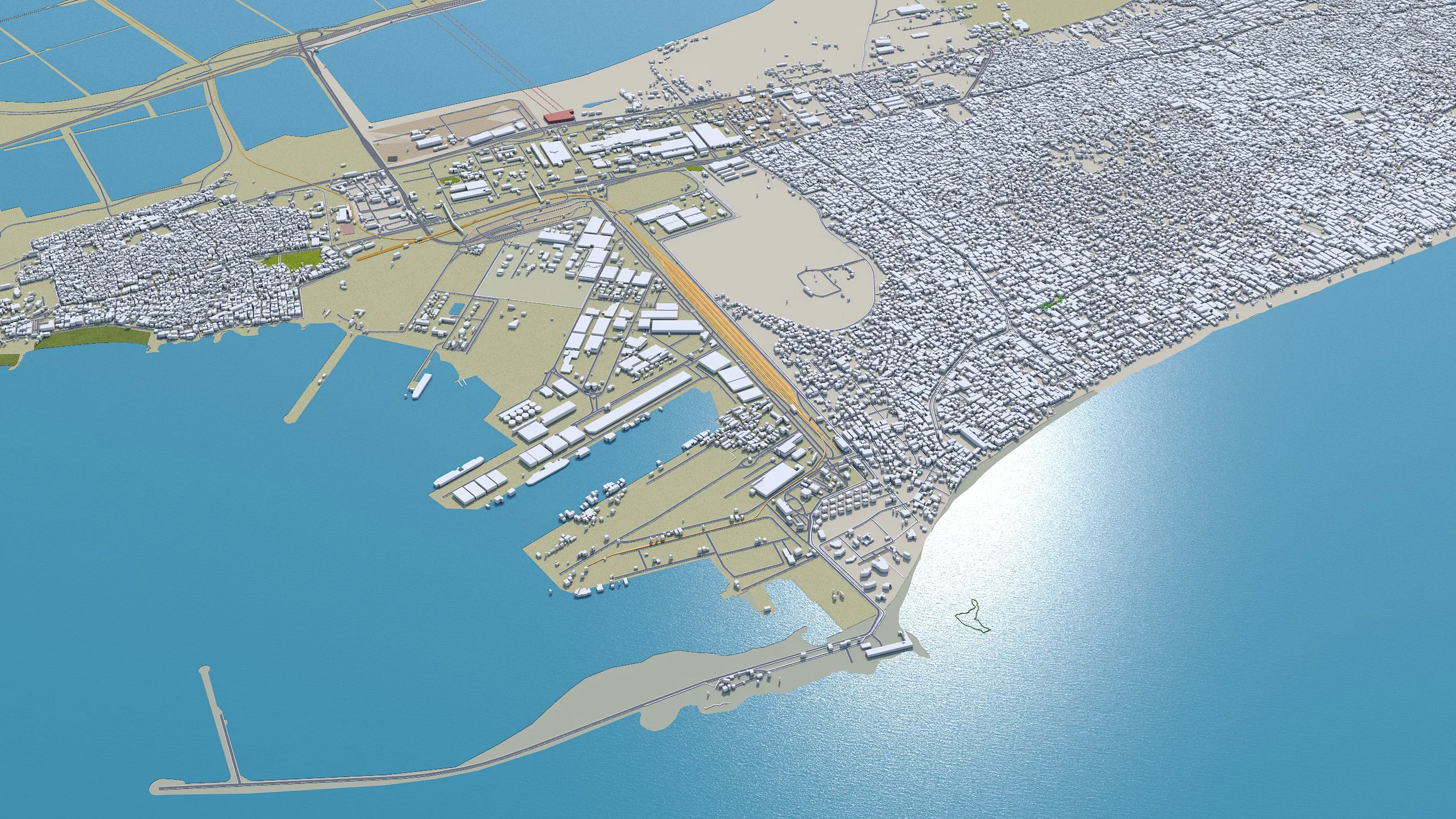 Alexandria city Egypt 3d model 60km