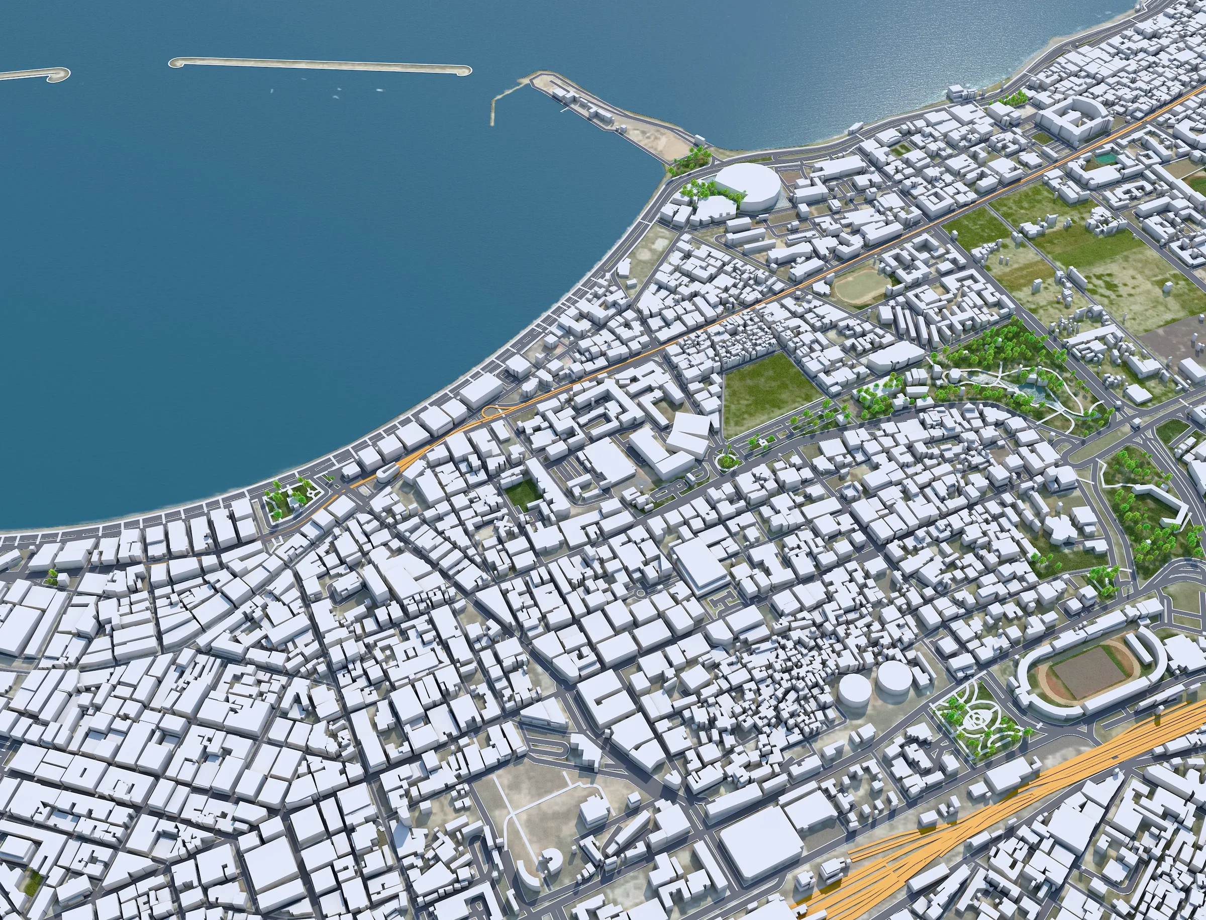 Alexandria city Egypt 3d model 60km