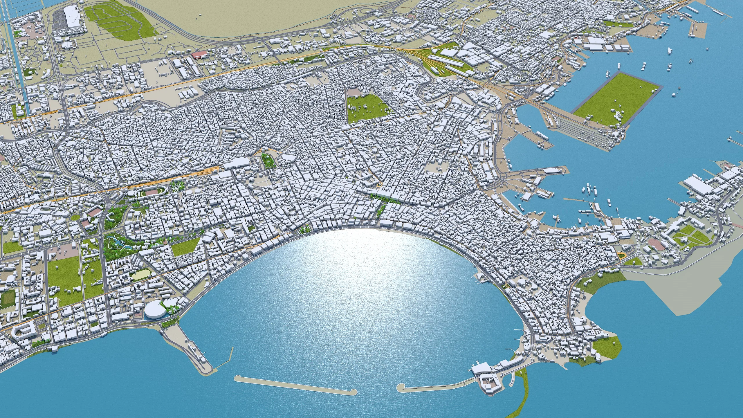Alexandria city Egypt 3d model 60km