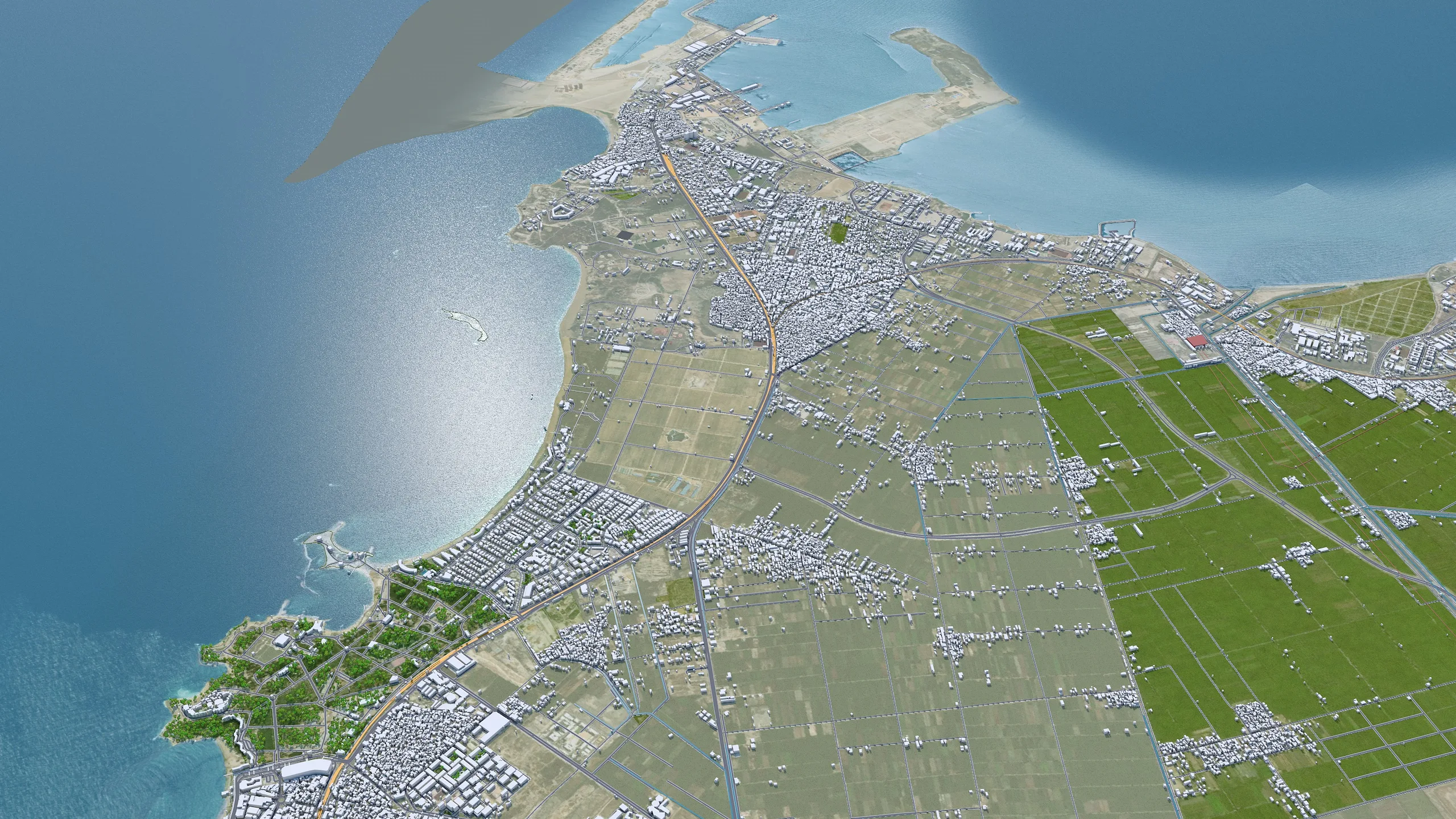 Alexandria city Egypt 3d model 60km