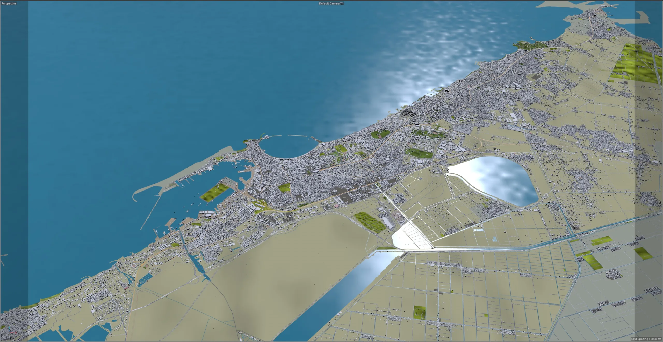 Alexandria city Egypt 3d model 60km