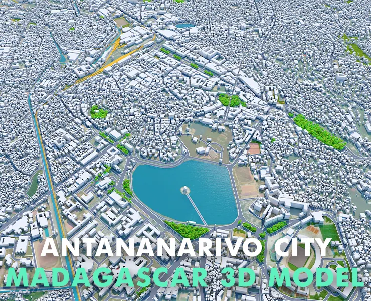 Antananarivo city Madagascar 3d model 35km