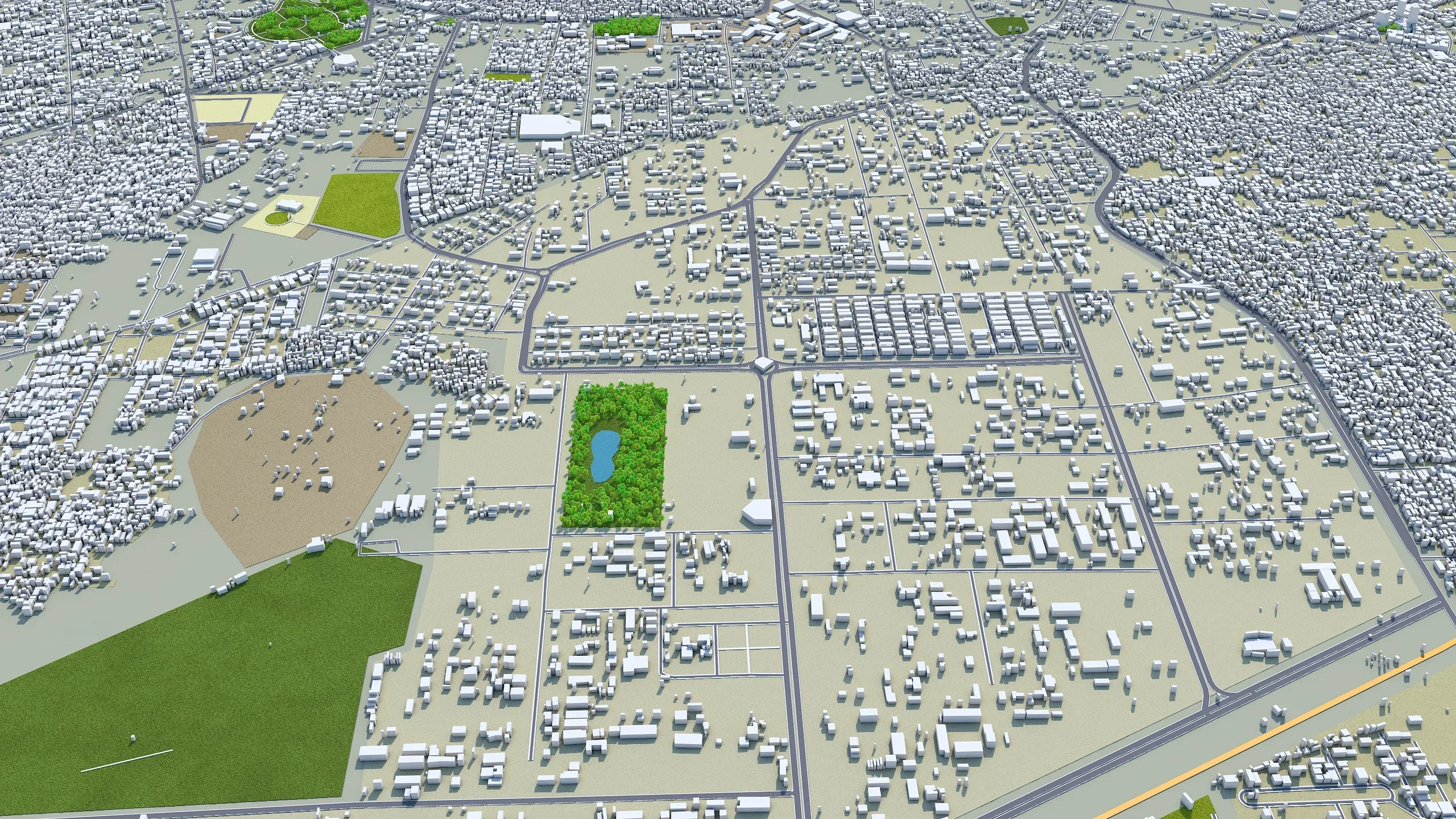 Bahawalpur city Pakistan 3d model 25km