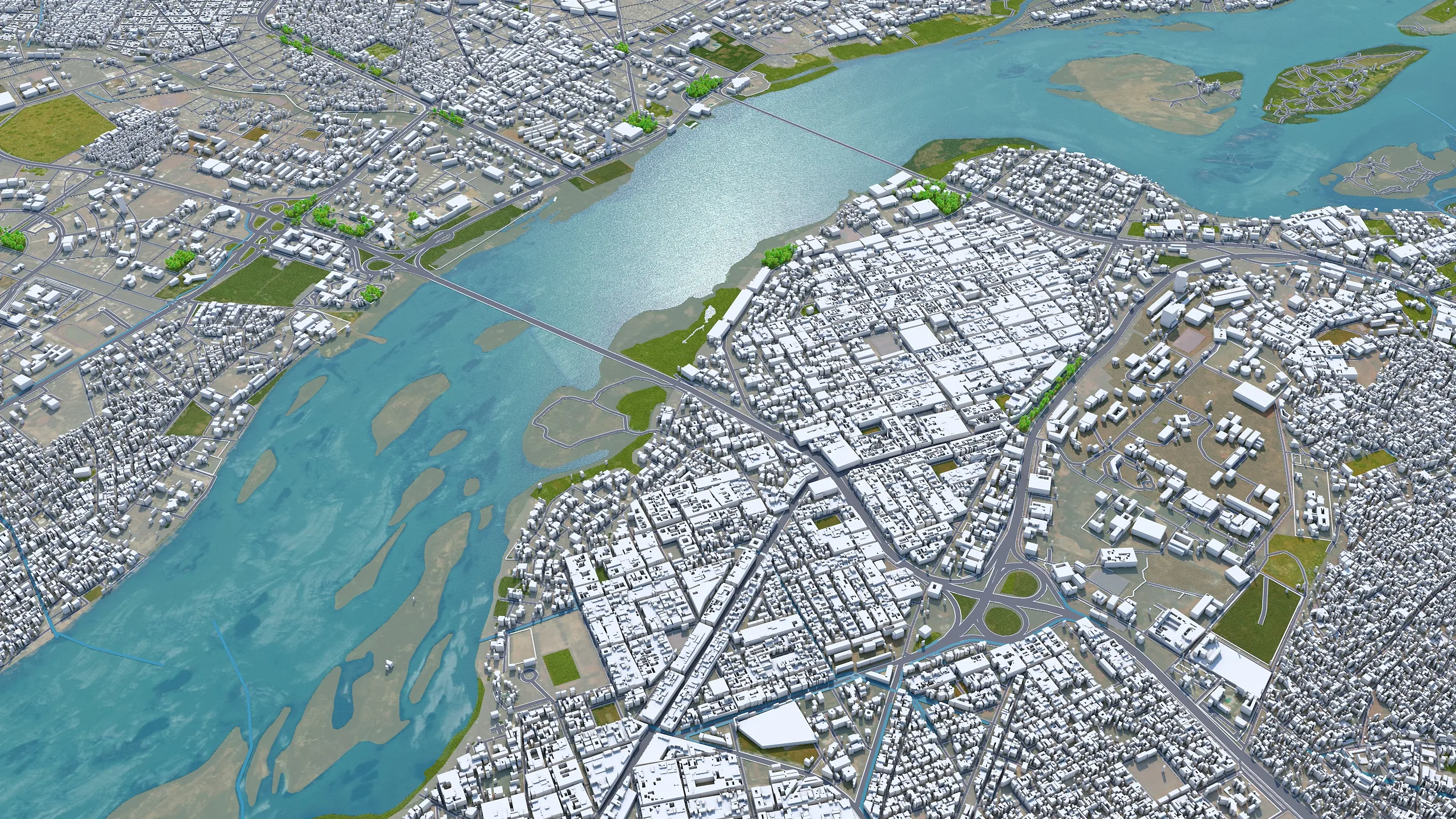 Bamako city Mali 3d model 30km
