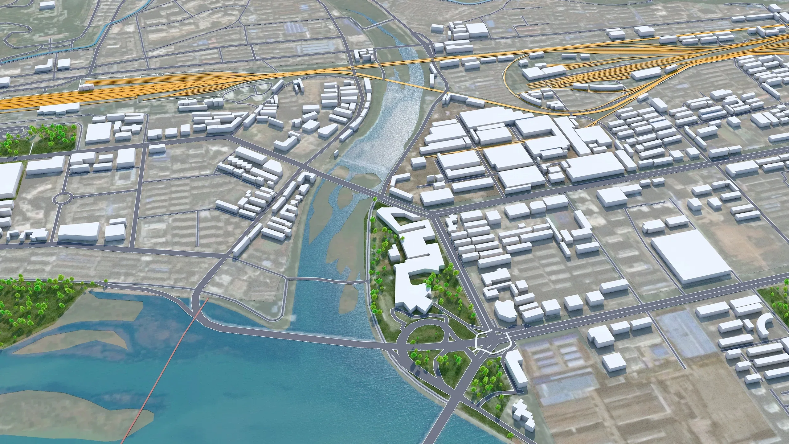 Baoji city Shaanxi China 3d model 40km