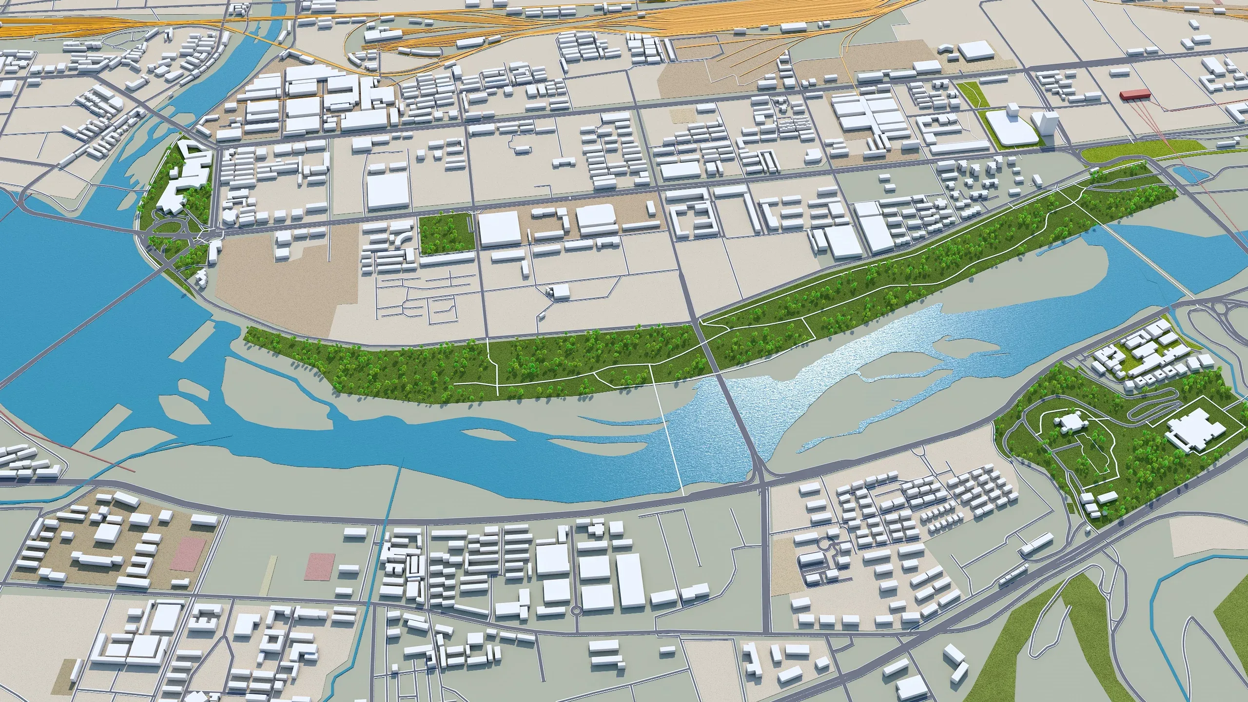 Baoji city Shaanxi China 3d model 40km