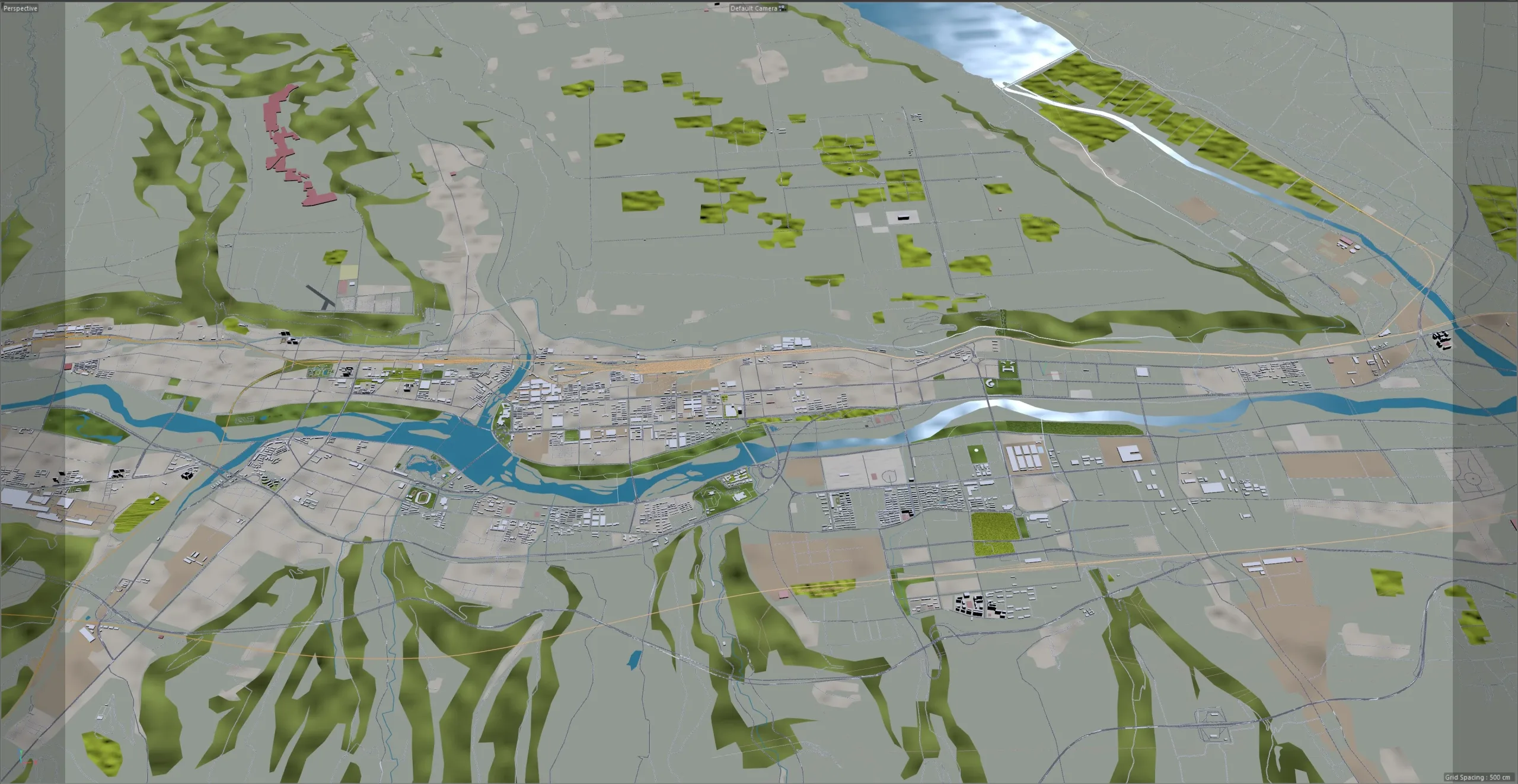 Baoji city Shaanxi China 3d model 40km