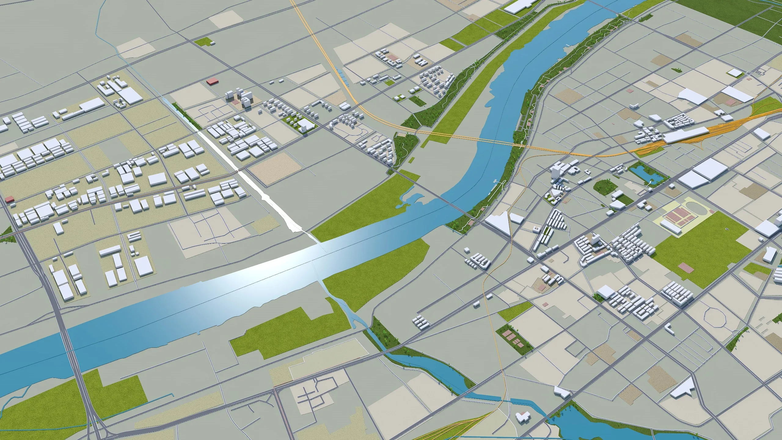 Bengbu city Anhui China 3d model 40km