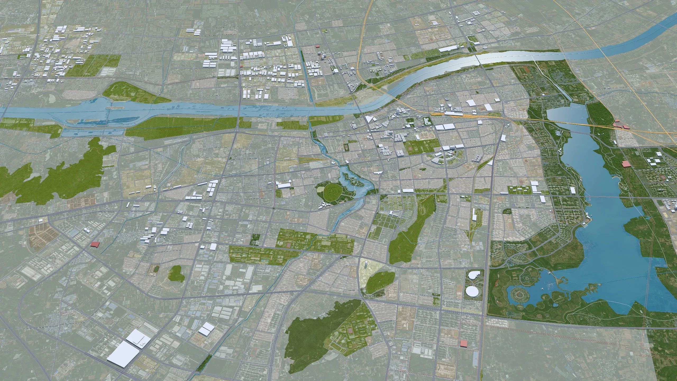 Bengbu city Anhui China 3d model 40km