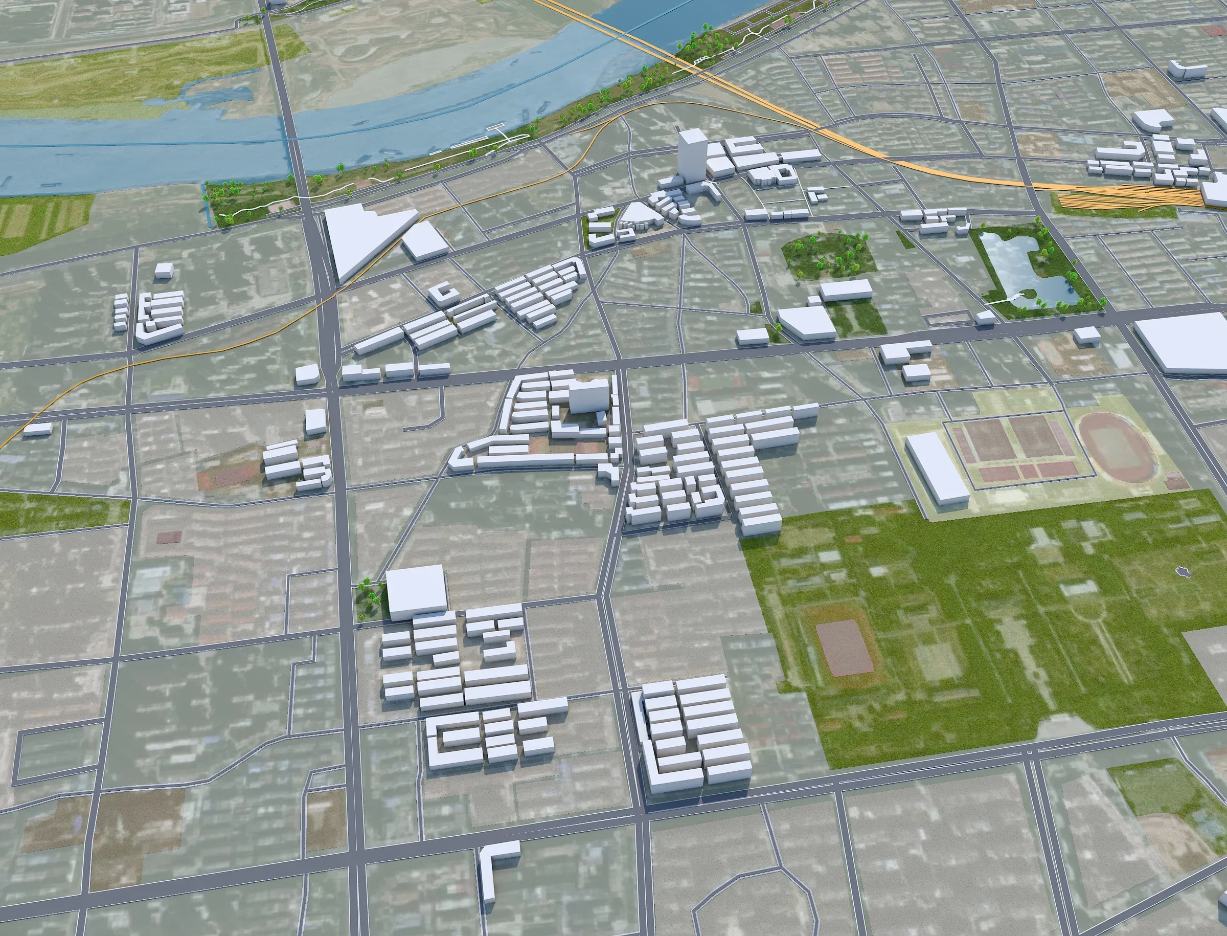 Bengbu city Anhui China 3d model 40km