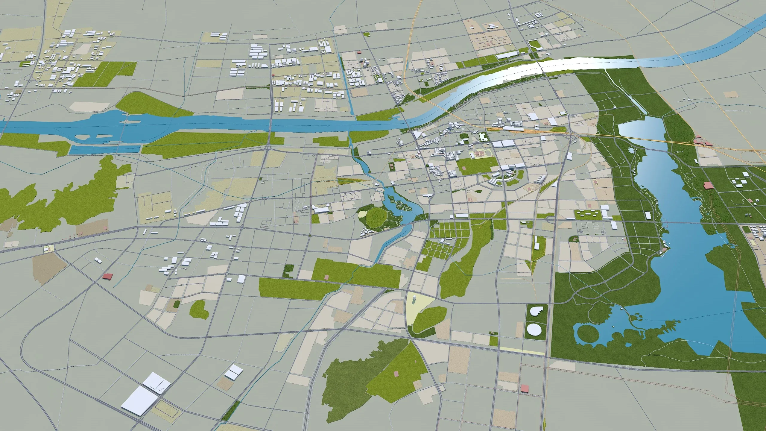 Bengbu city Anhui China 3d model 40km