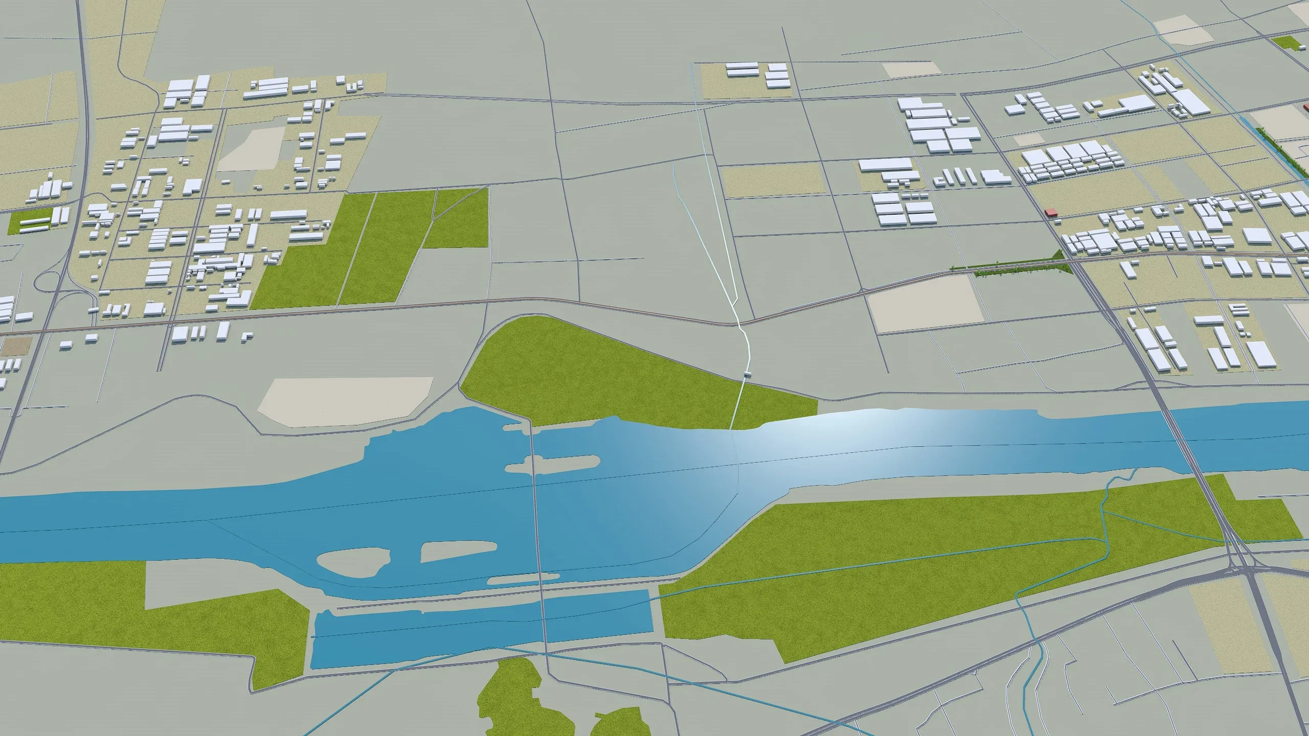 Bengbu city Anhui China 3d model 40km