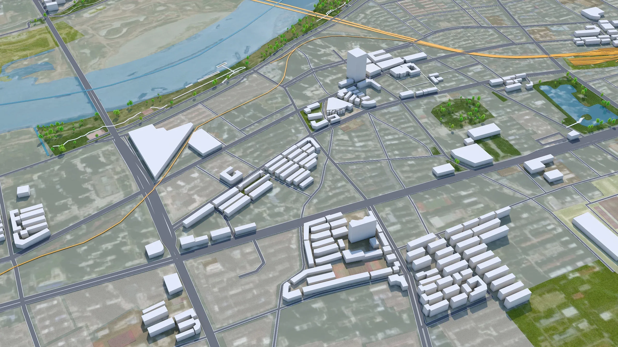 Bengbu city Anhui China 3d model 40km