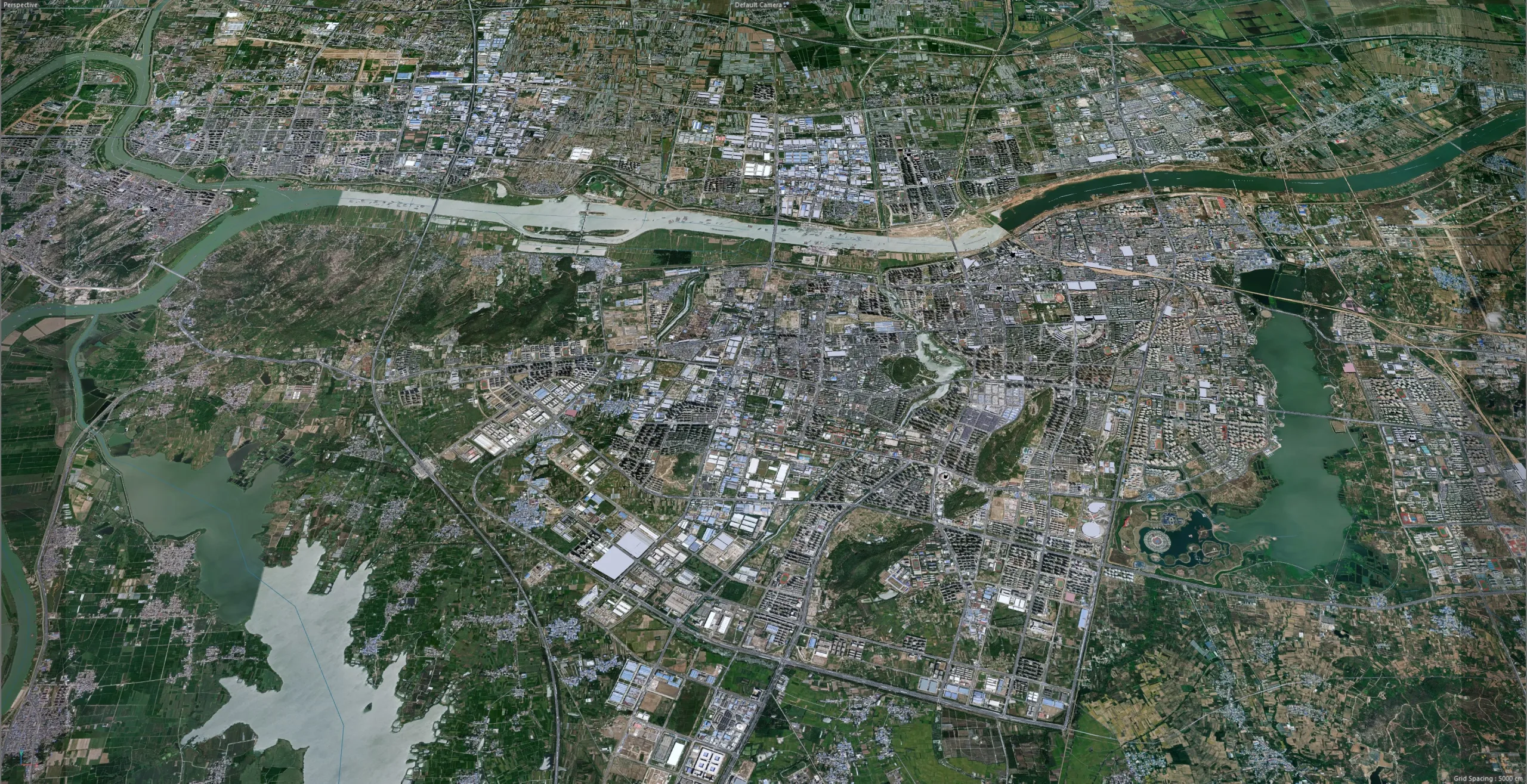 Bengbu city Anhui China 3d model 40km